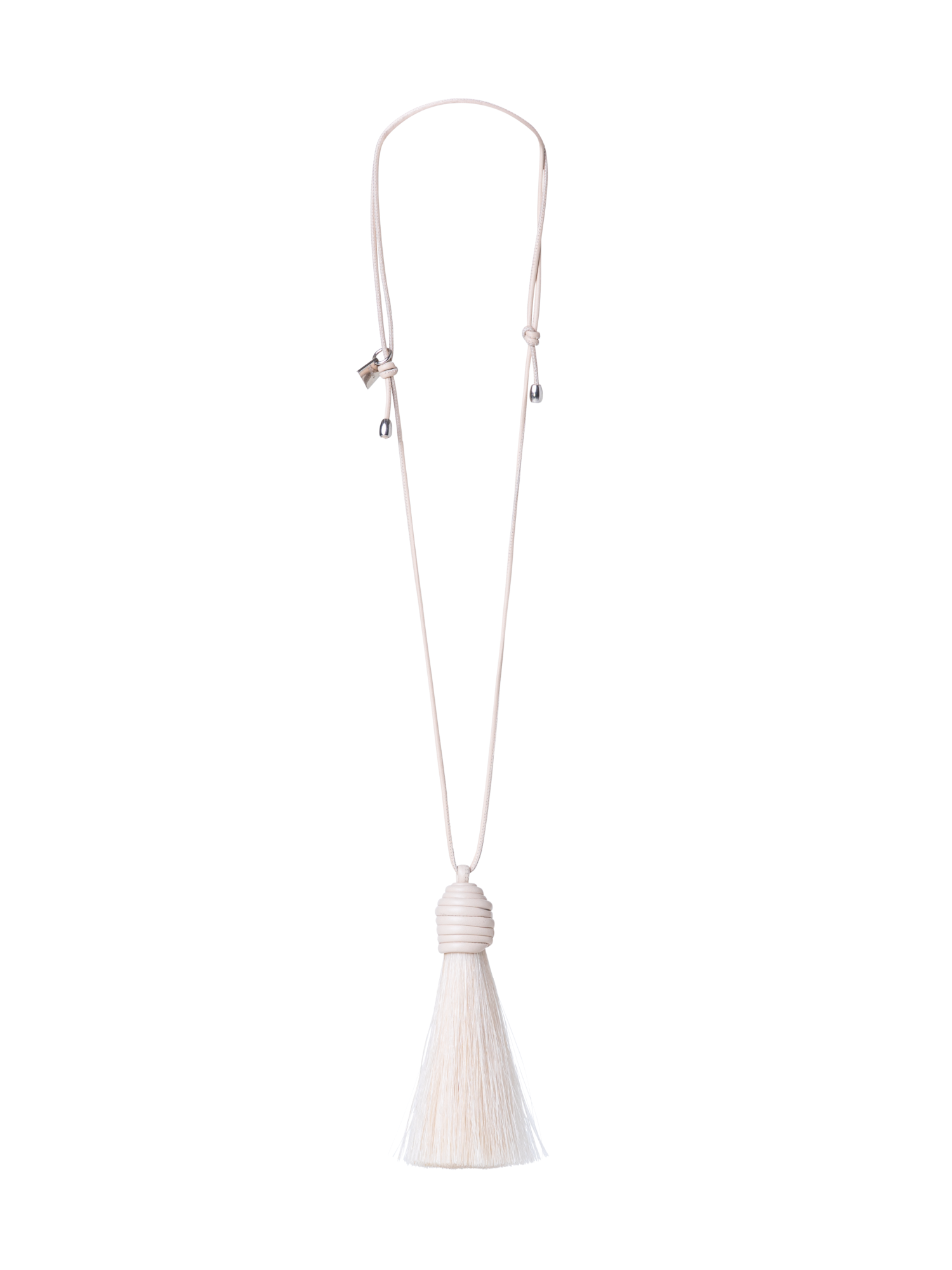 Designer Horsehair Necklace - ecru - white