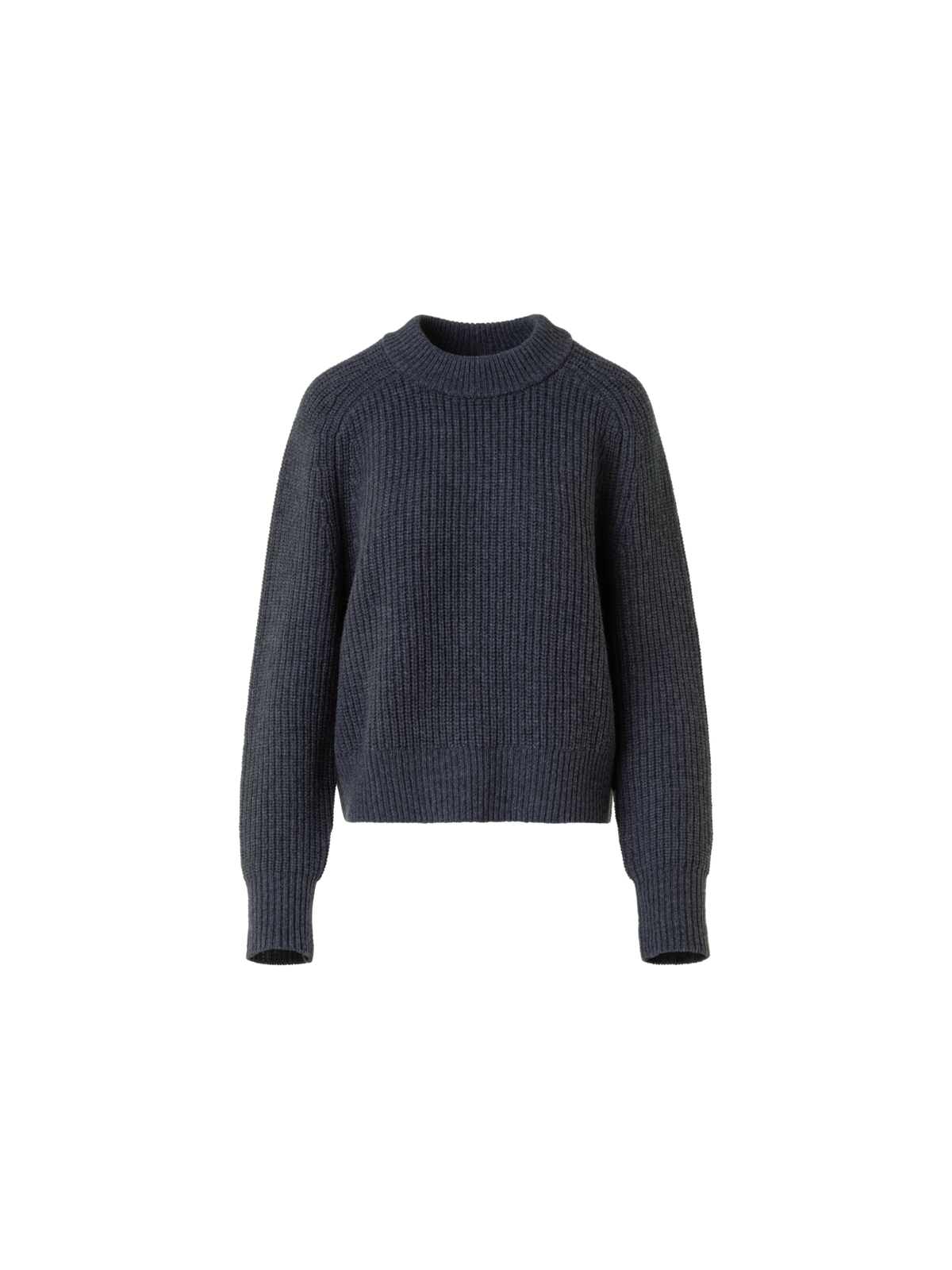 Designer Oversized Wool Cashmere Rib Knit Sweater - neutral - grey