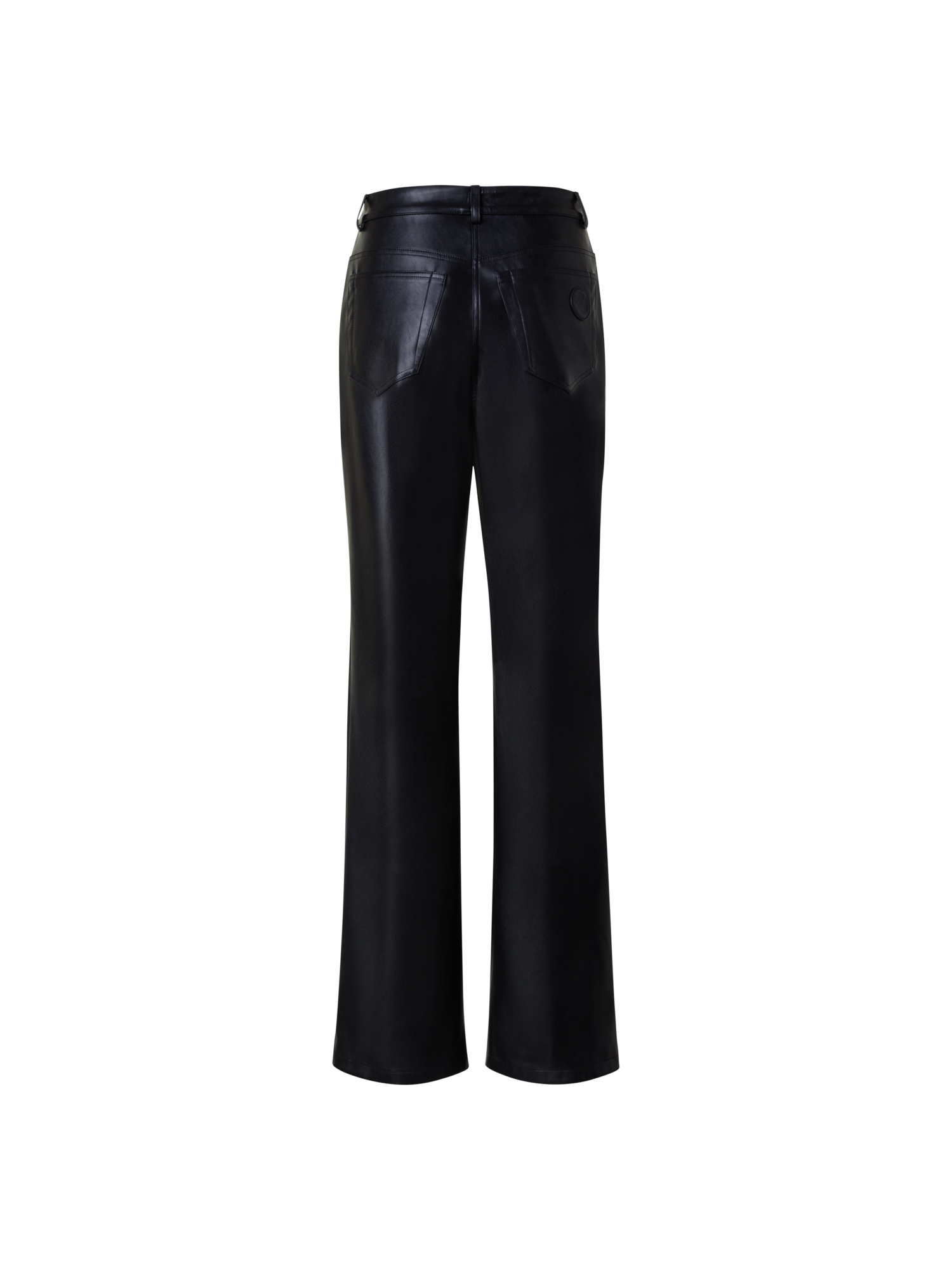 Designer Straight Faux Leather Pants - neutral - black