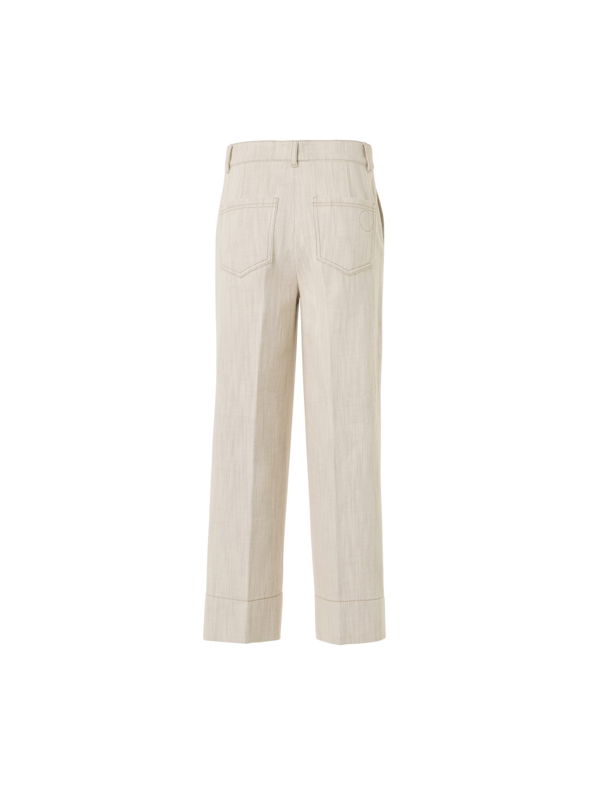 Designer High-Waist Cropped Wide Leg Denim Pants - ecru