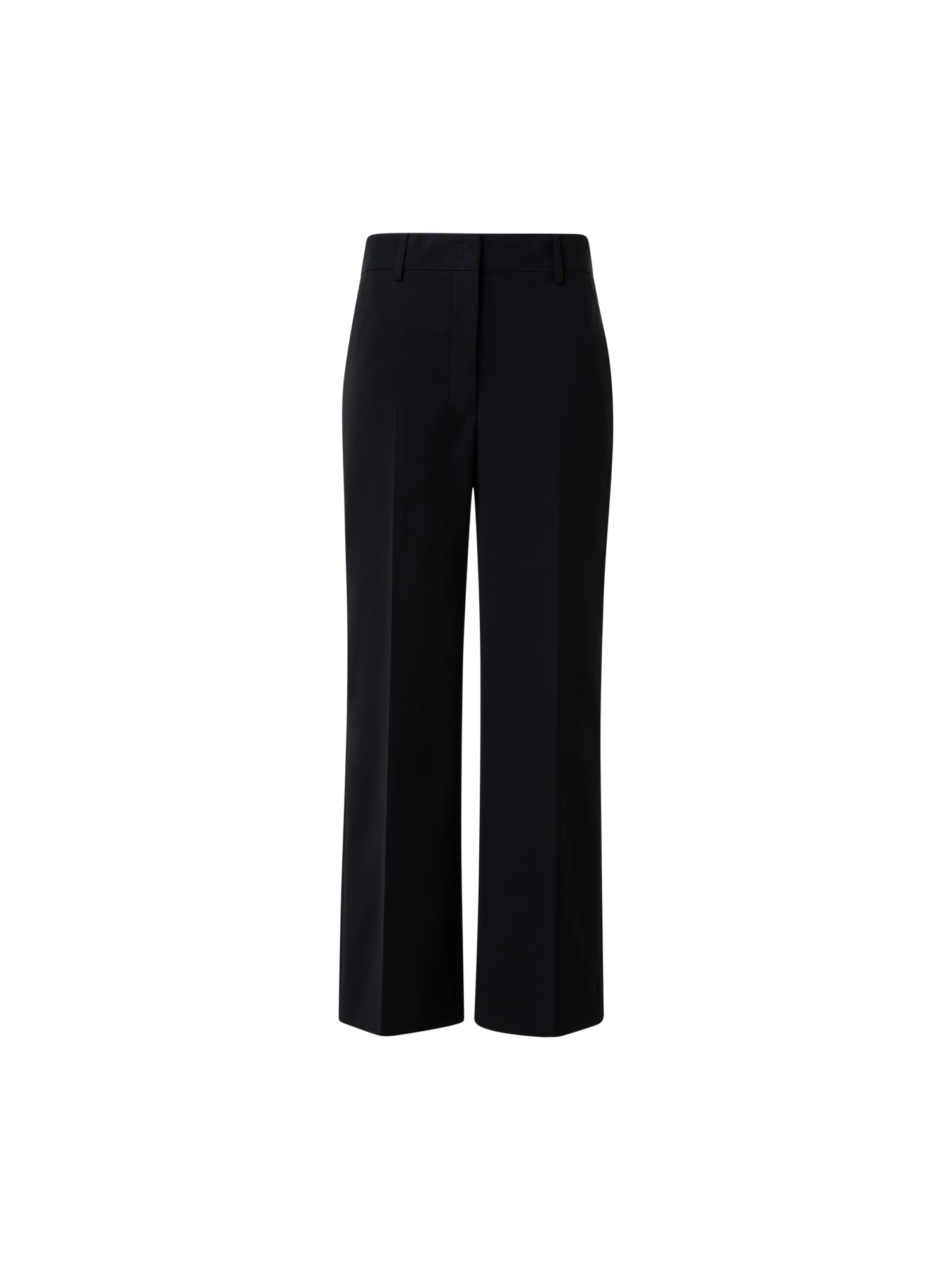 Designer Cropped Wide Cotton Pants - neutral - black