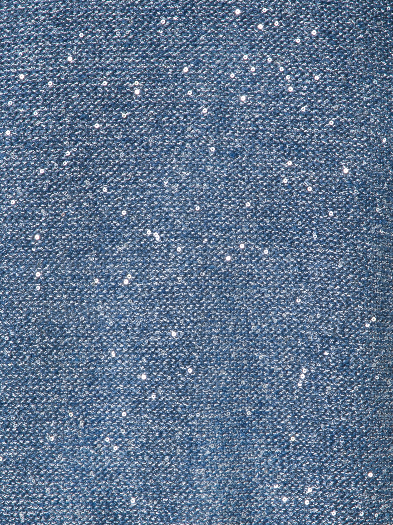 Designer Sleeveless Linen Cotton Knit Top with Sequins - blue