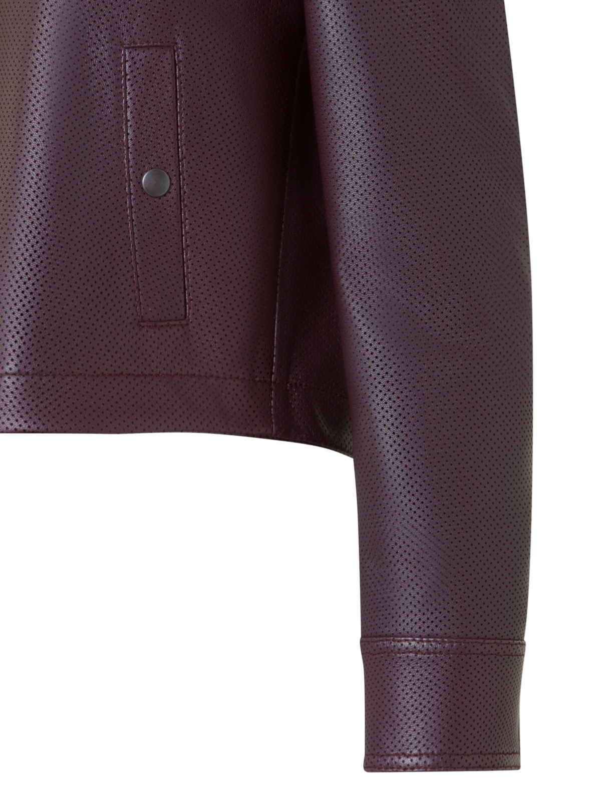 Designer Short Pin Dot Leather Jacket - purple - red