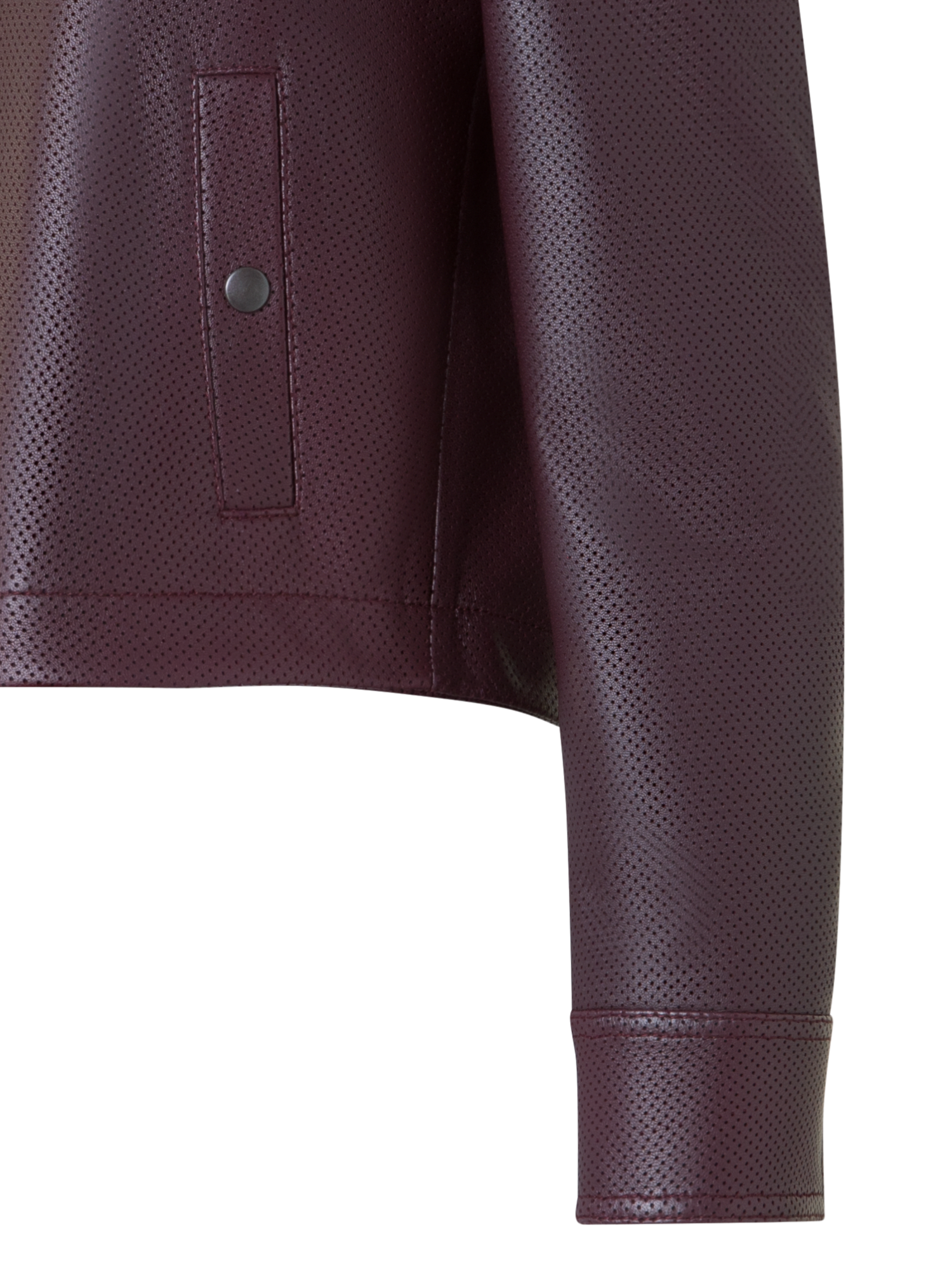 Designer Short Pin Dot Leather Jacket - purple - red