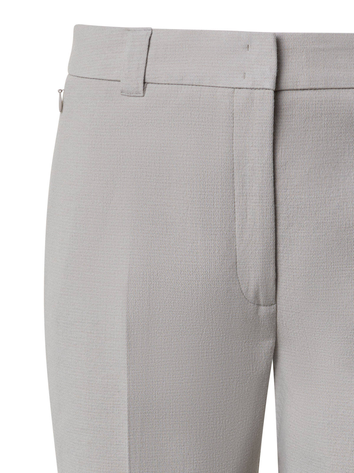 Designer Cropped Tapered Cotton Silk Double-Face Pants - grey