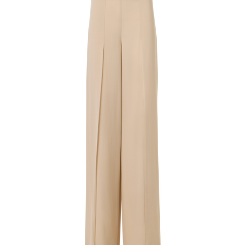 Fellia Wide-Flared-Leg Pants in Silk Georgette