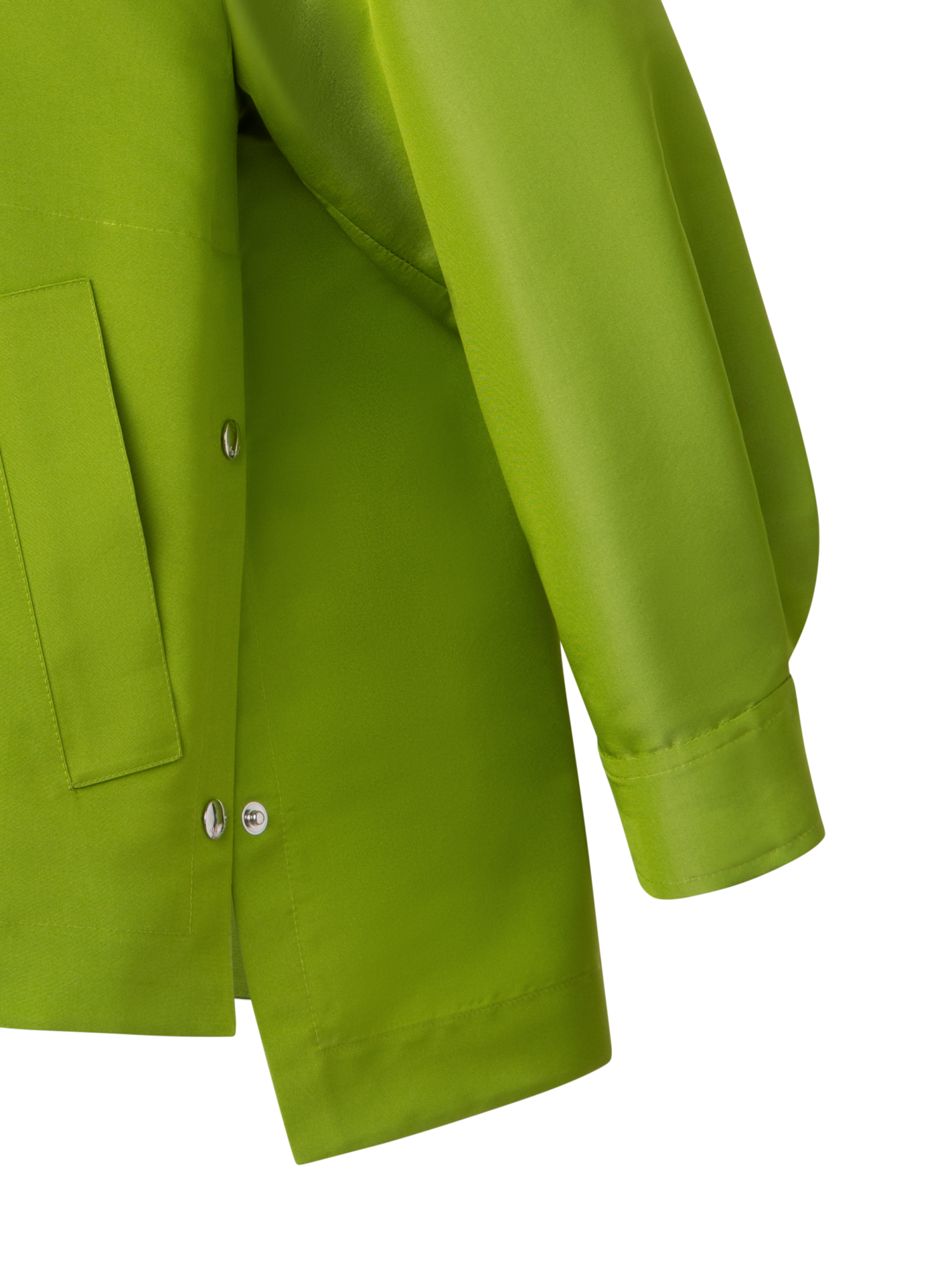 Designer Oversized Water-Resistant Silk Parka - green