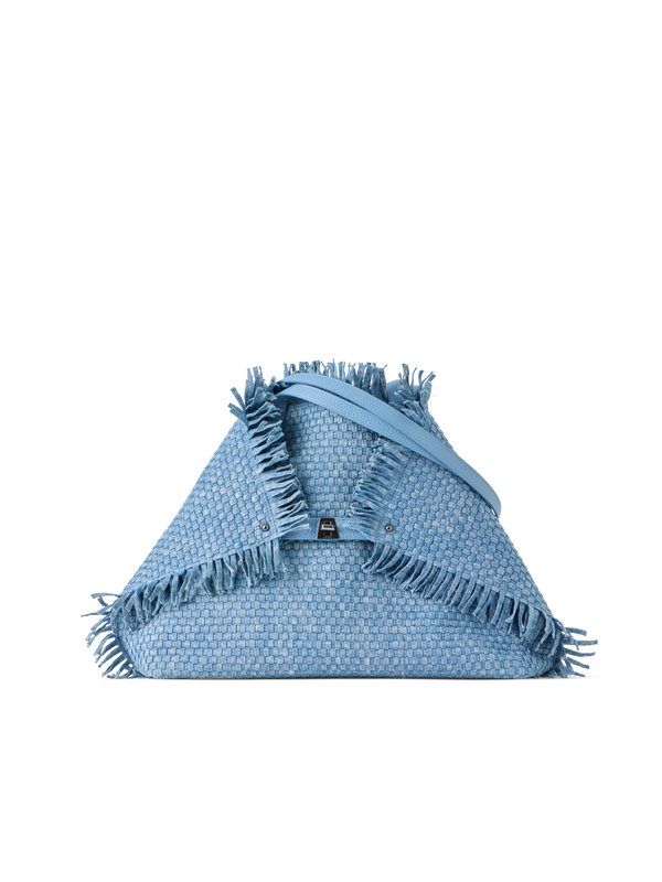 Designer Ai Medium Shoulder Tote - blue