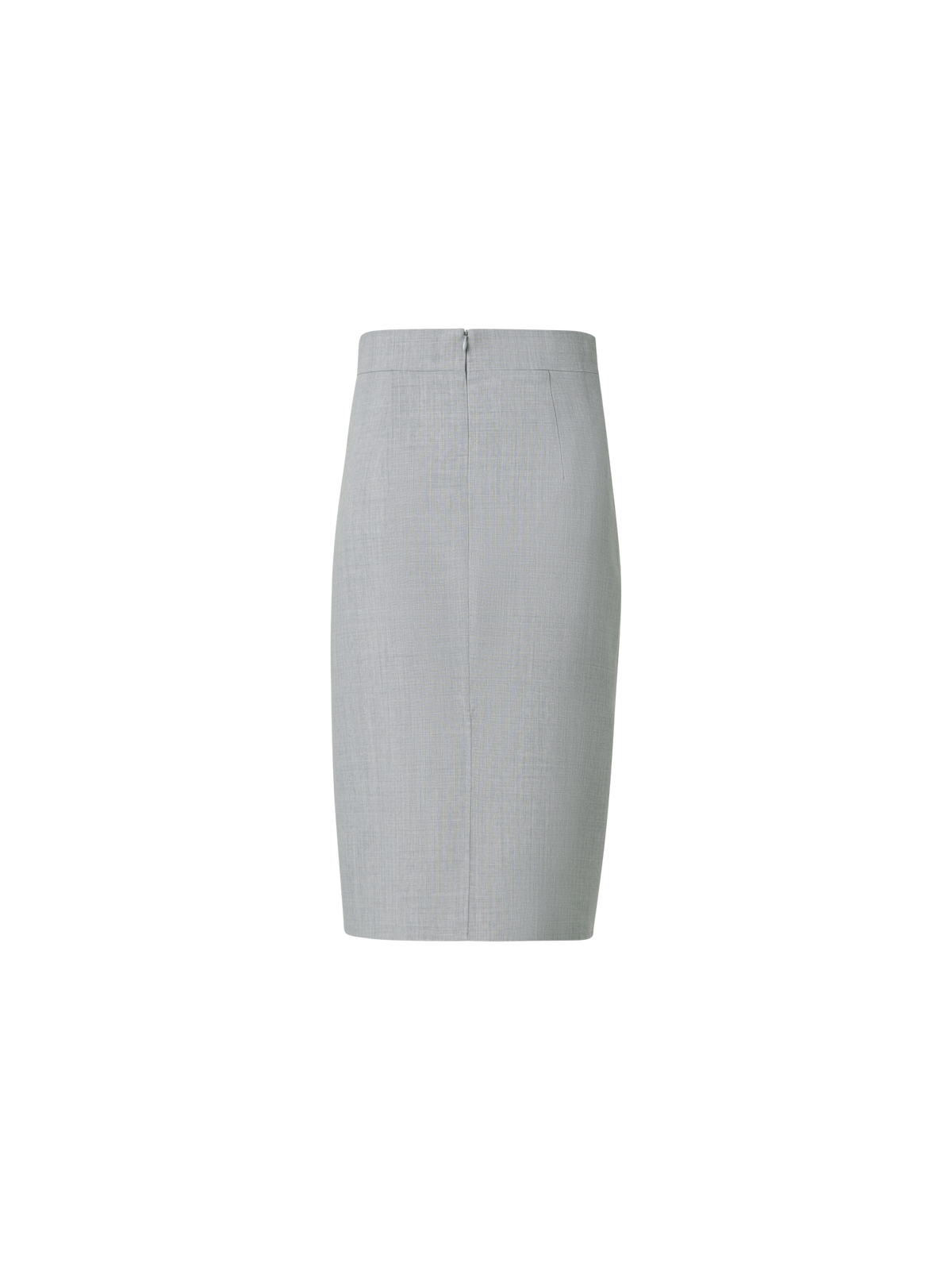 Designer Wool Double-Face Wrap Effect Pencil Skirt - grey