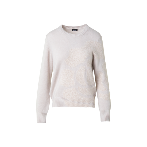 Kaschmirpullover mit 3D Anemone Intarsie