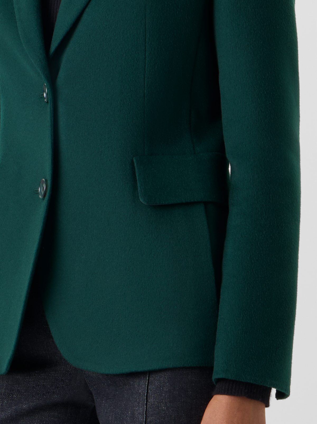 Designer Fitted Cashmere Double-Face Jacket - green 