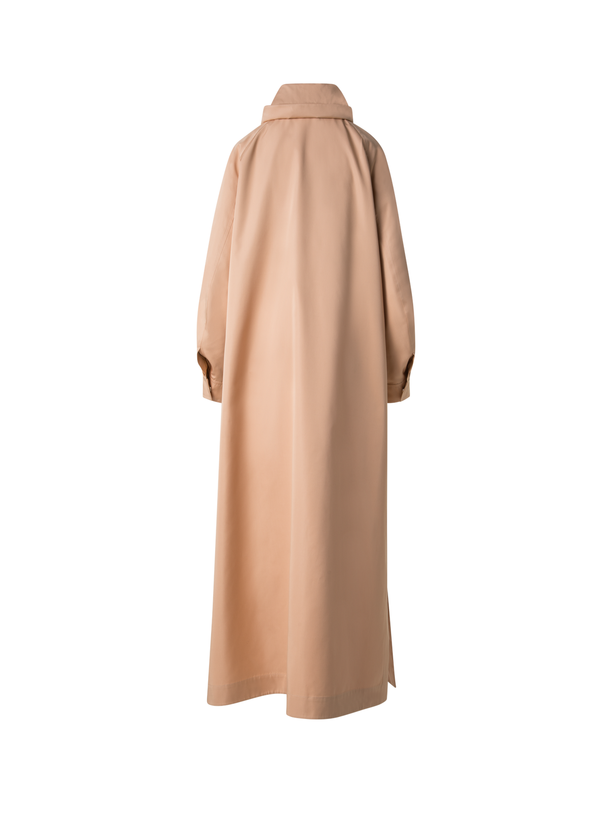 Designer Maxi Coat in Water Repellent Silk Poplin - neutral - pastel - beige