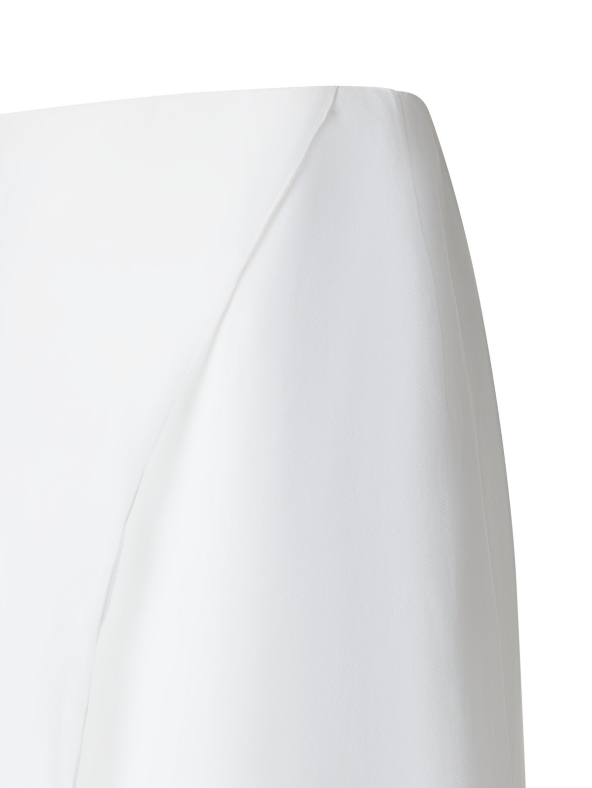 Designer White Silk Skirt with Sheer Organza Overlayer - neutral - ecru - white