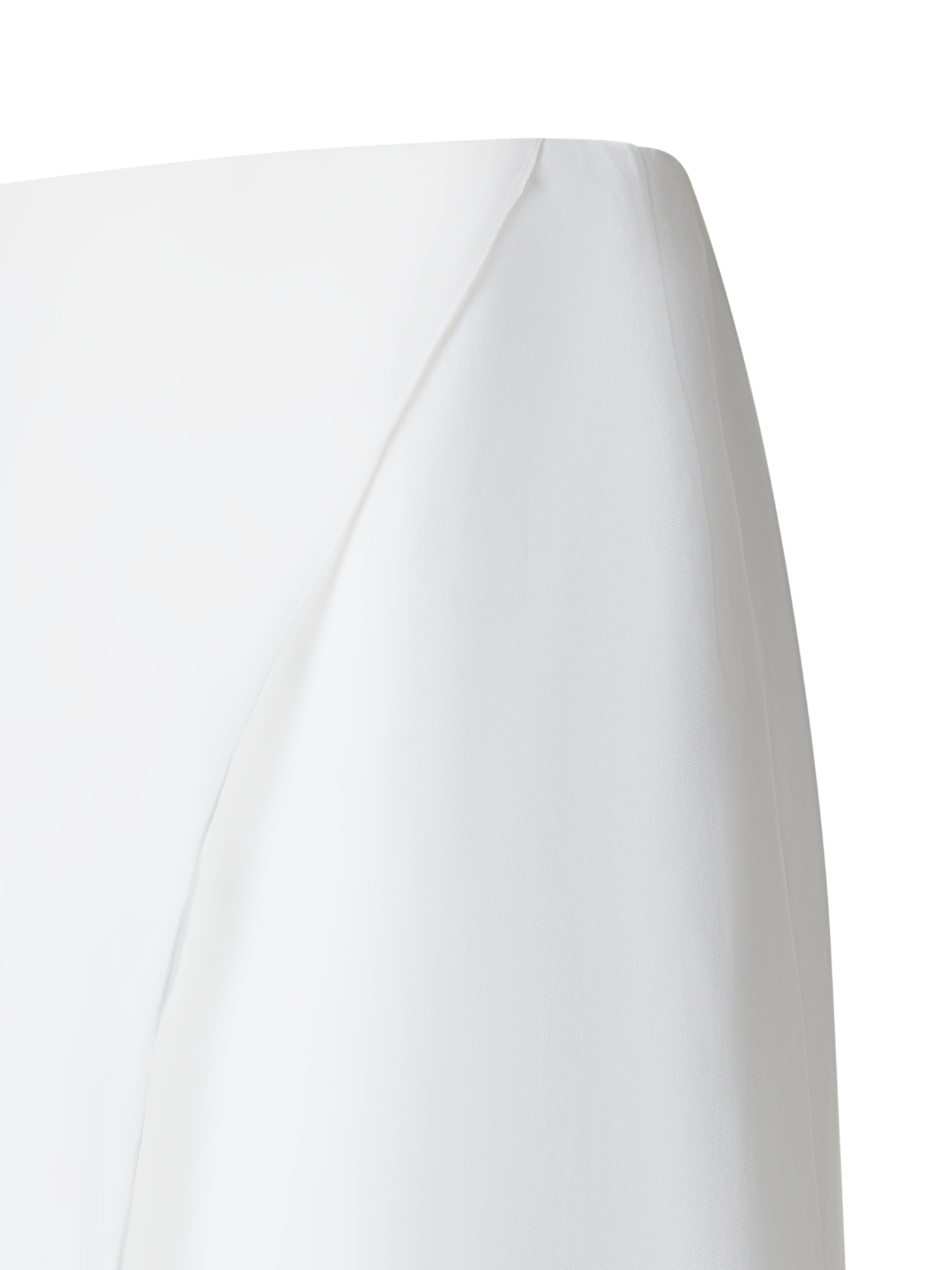 Designer White Silk Skirt with Sheer Organza Overlayer - neutral - ecru - white