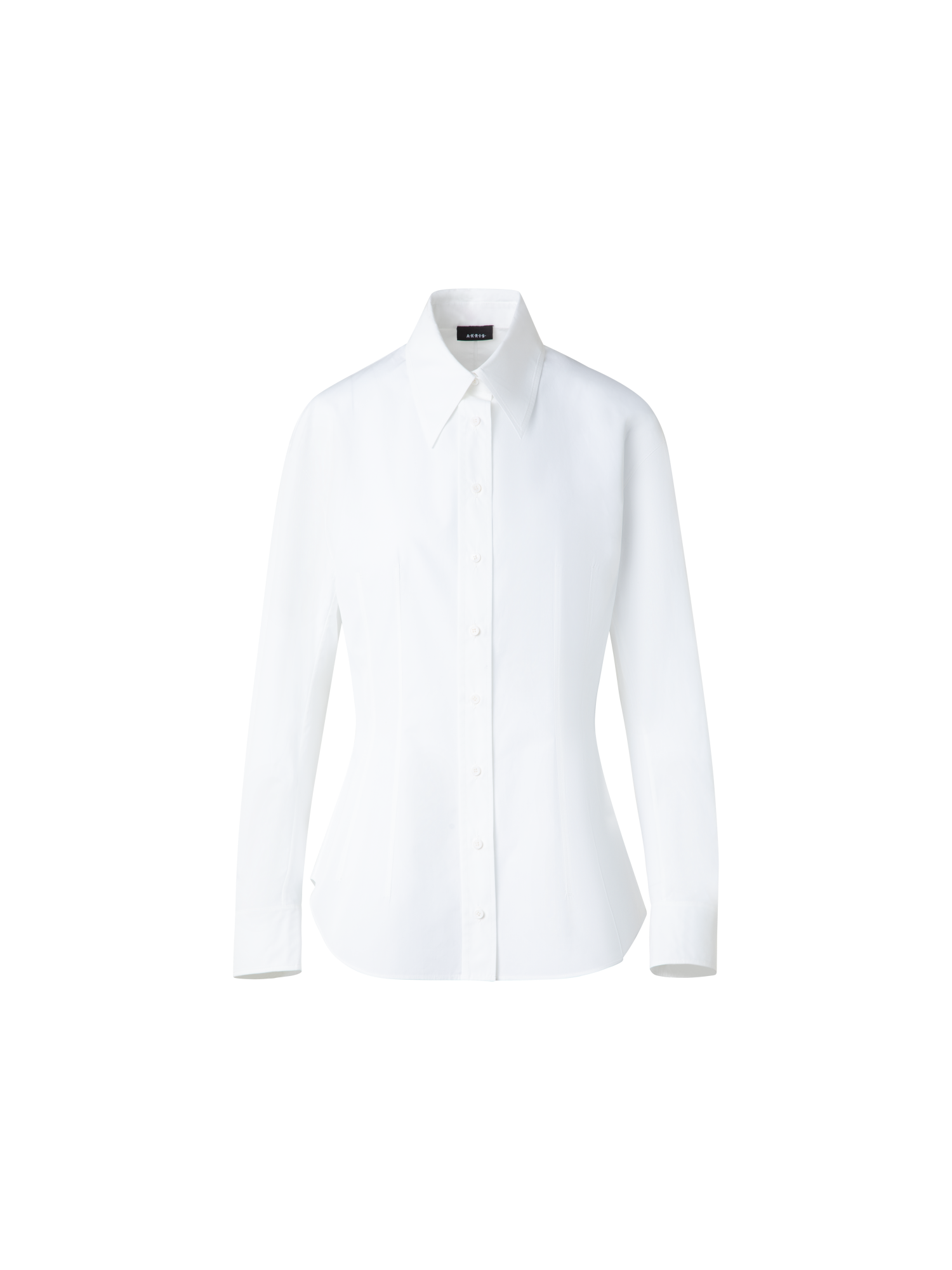 Designer Fitted Cotton Blouse - ecru - white