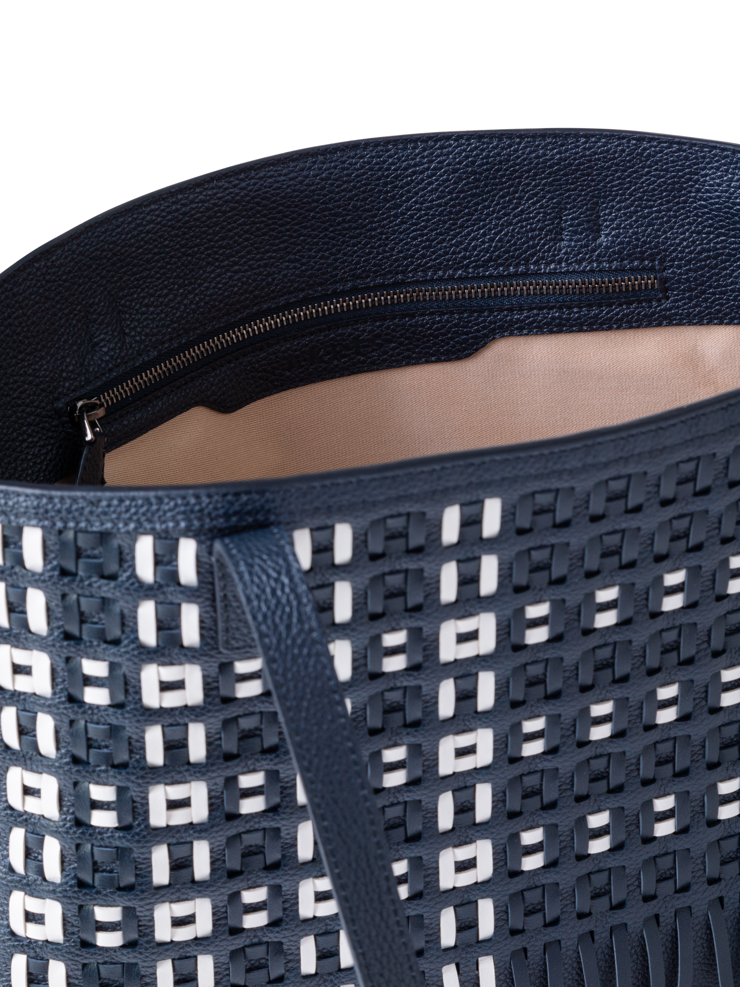 Designer Ai Small Shoulder Tote - blue - multicolor - white