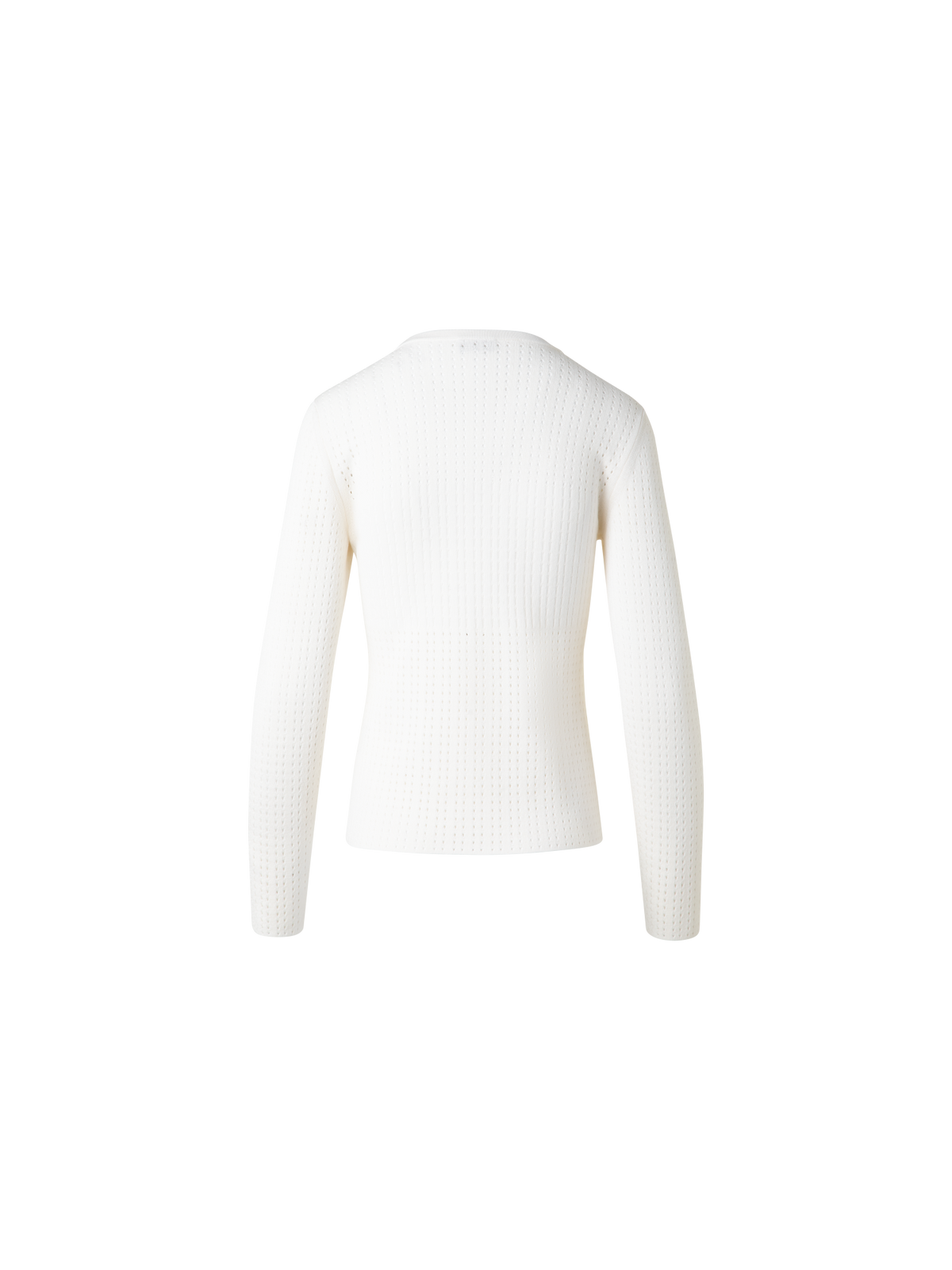 Designer Knit Sweater in Silk Cotton Ajouré - neutral - ecru - white