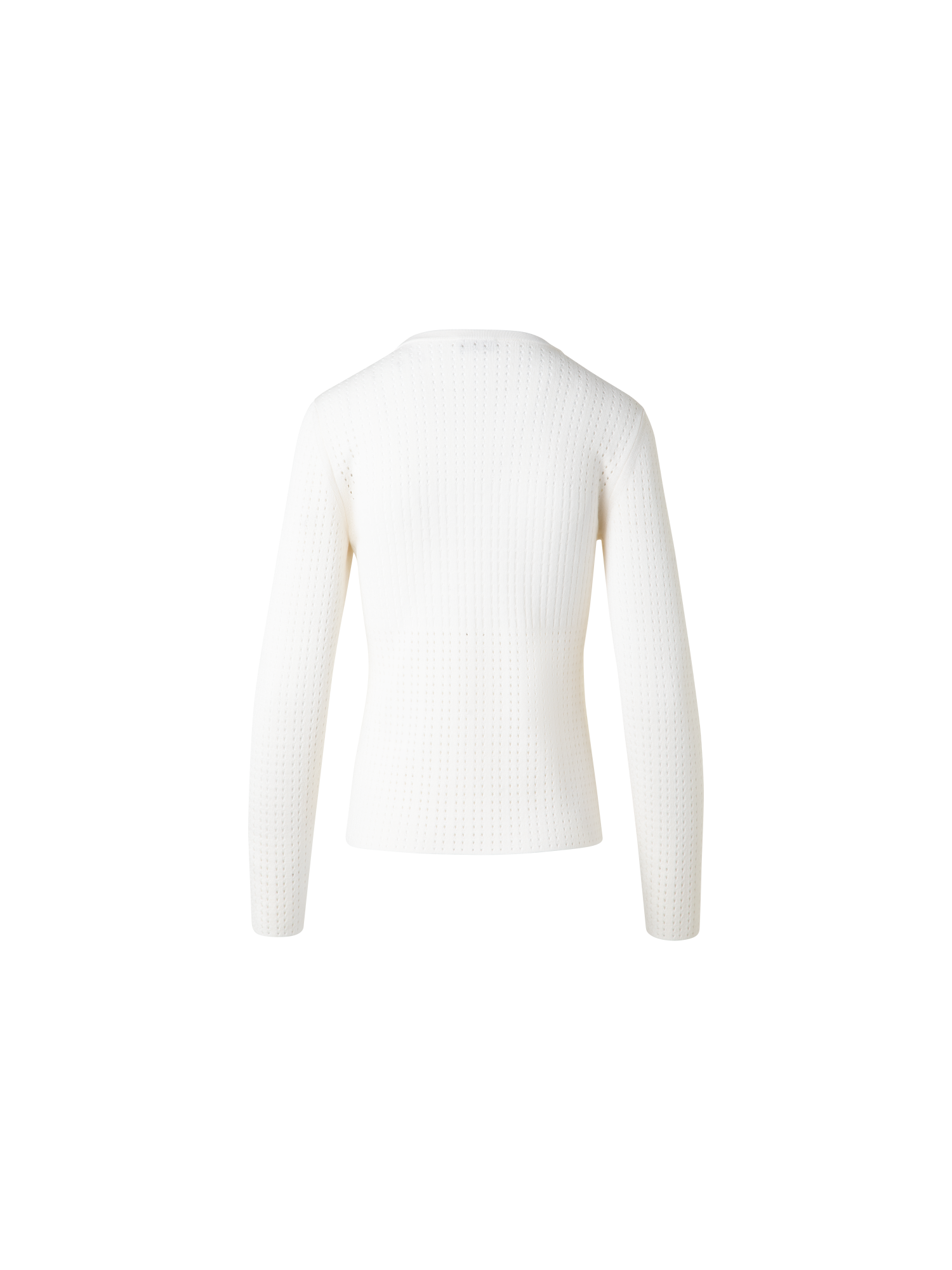 Designer Knit Sweater in Silk Cotton Ajouré - neutral - ecru - white