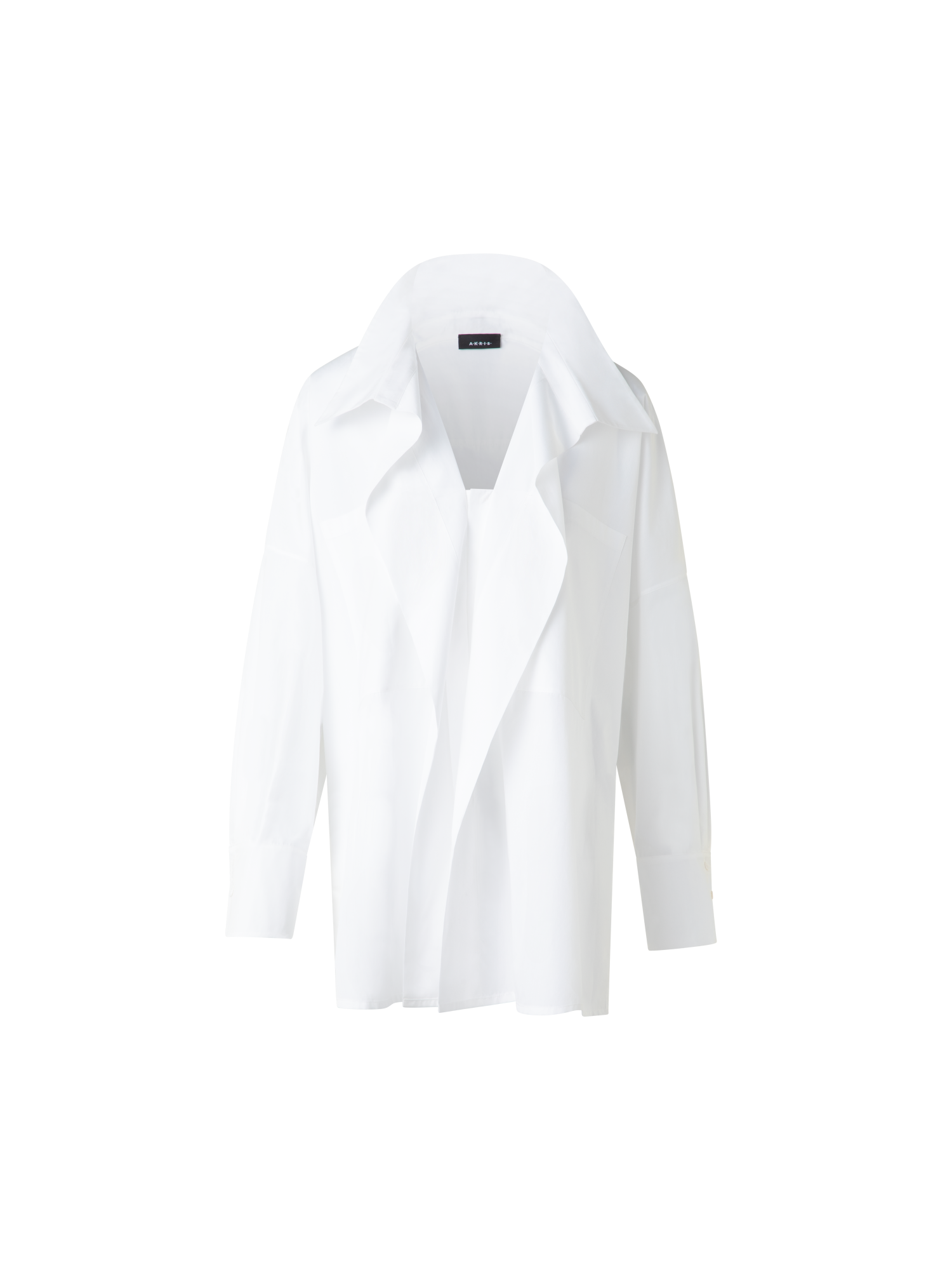 Designer Oversized Tunic Blouse in Cotton - neutral - ecru - white