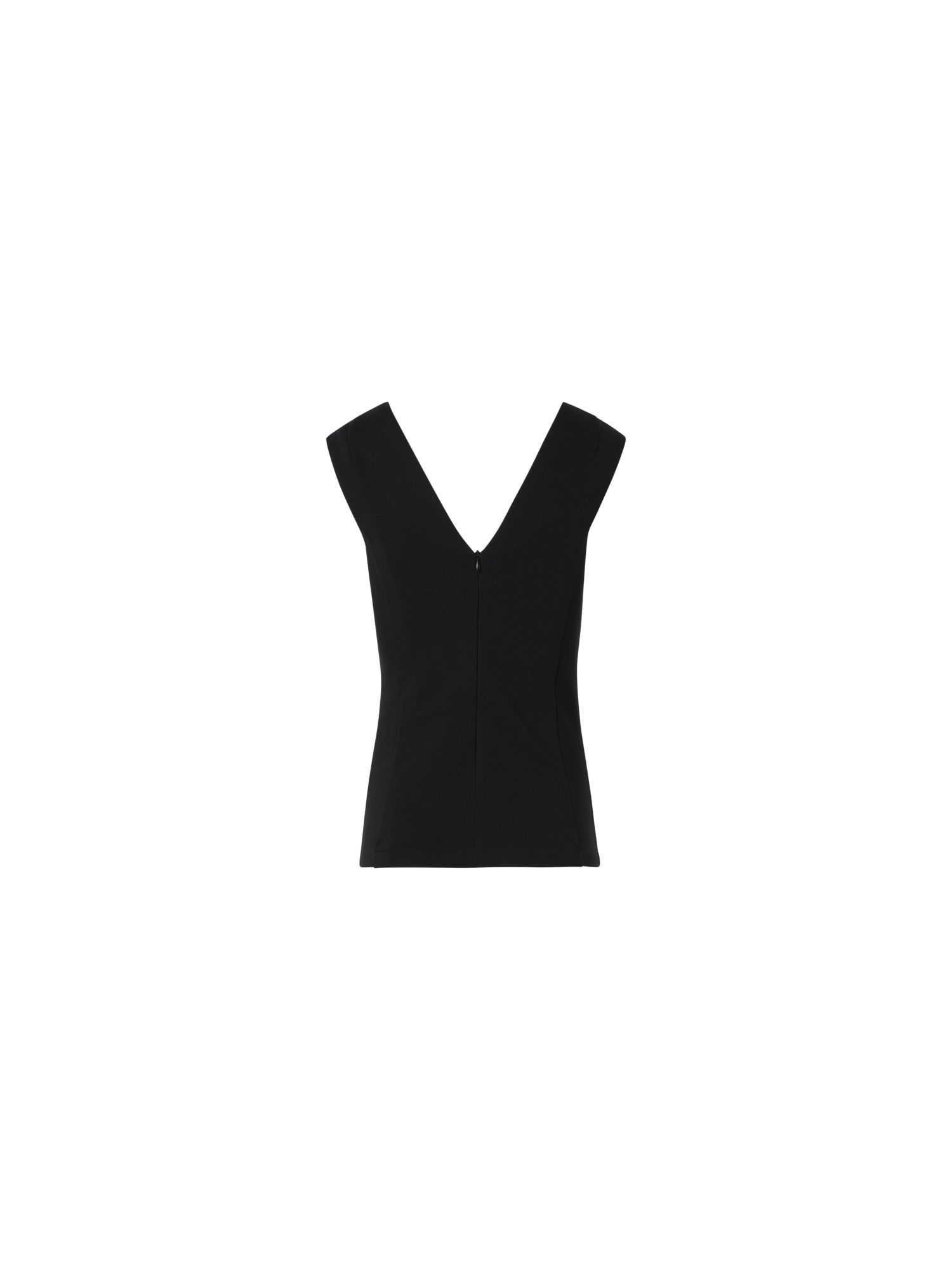 Designer V-Neck Top in Signature Jersey - black