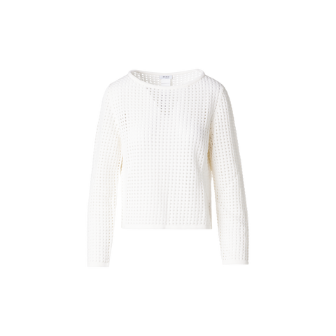 Strickpullover aus grobem Baumwollmesh
