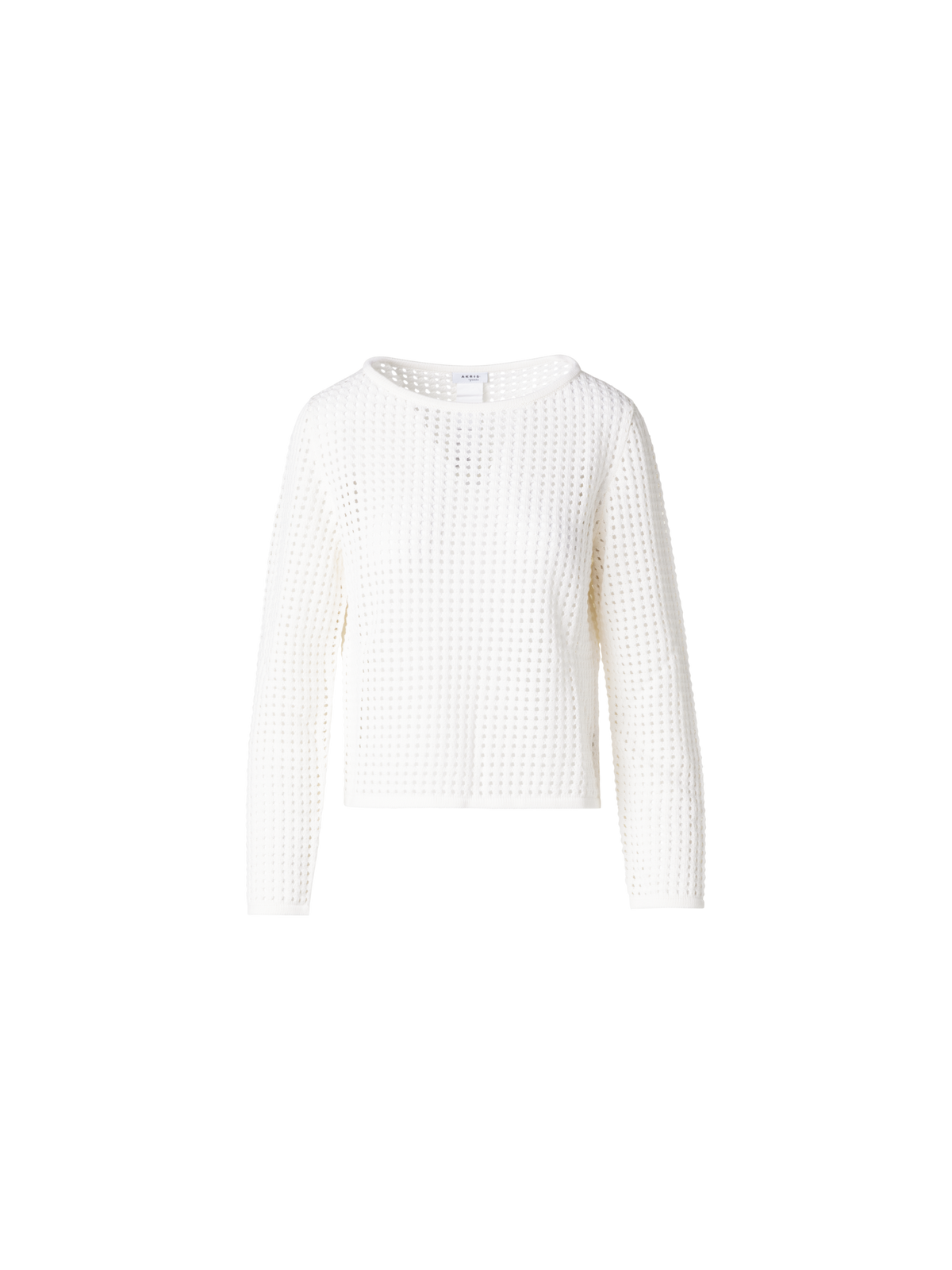 Designer Knit Sweater in Chunky Cotton Mesh - ecru - white