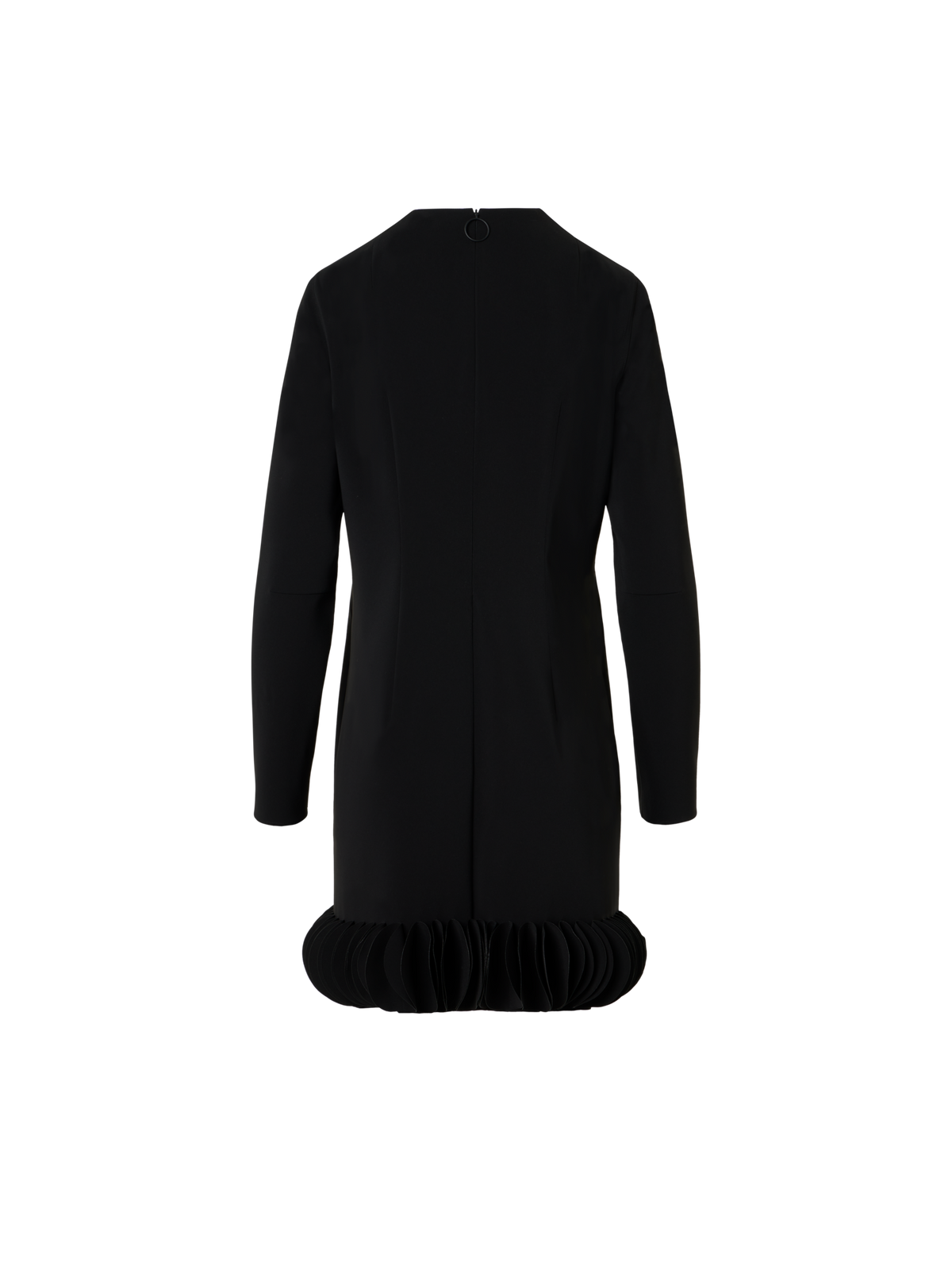 Designer 3D Dot Hem Lasercut Crêpe Dress - black