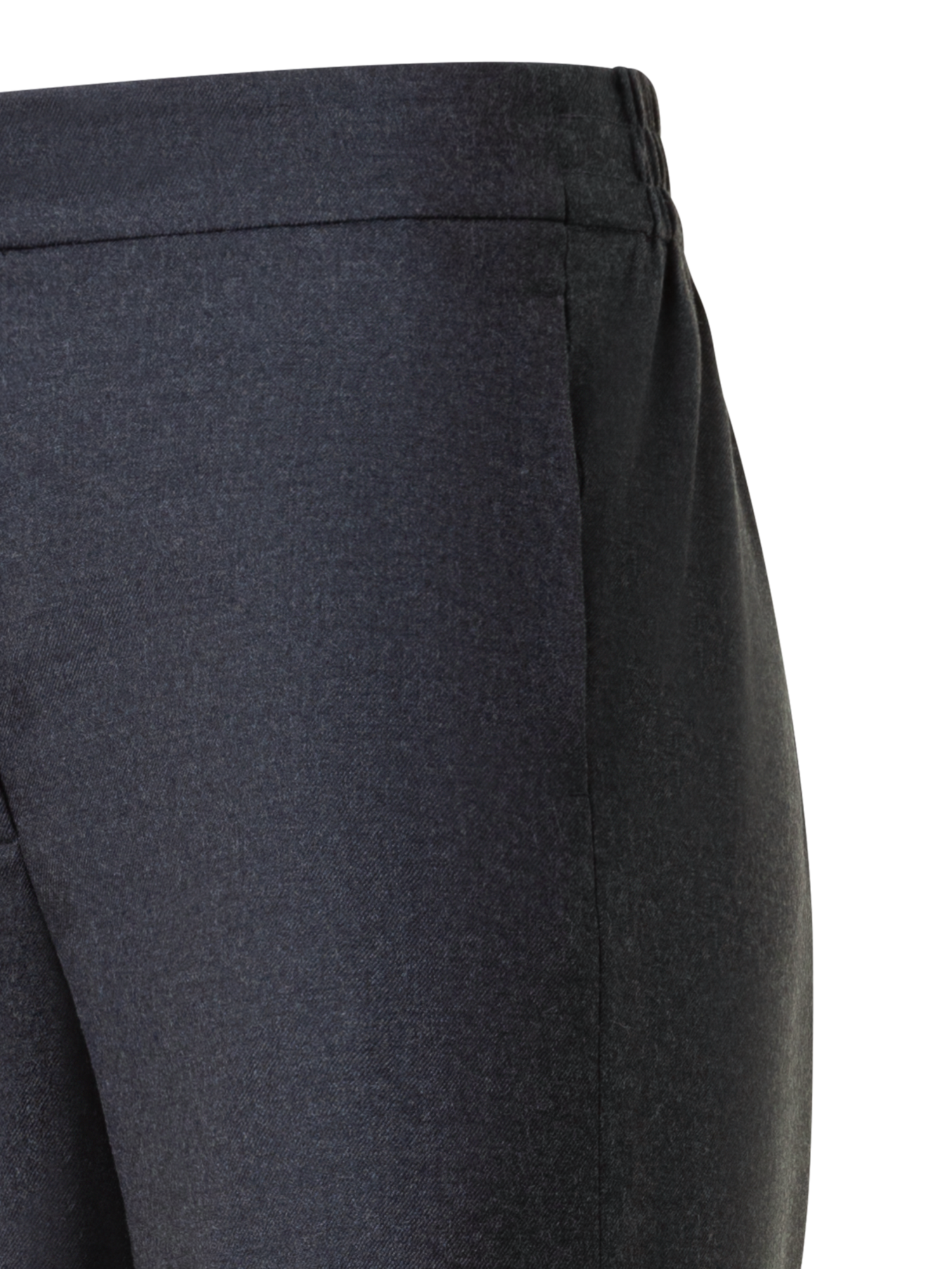 Designer Wide Straight Flannel Pants with Elastic Waist - neutral - grey