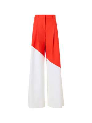 Designer Cassie Wide Pants with Polygon Patchwork - multicolor