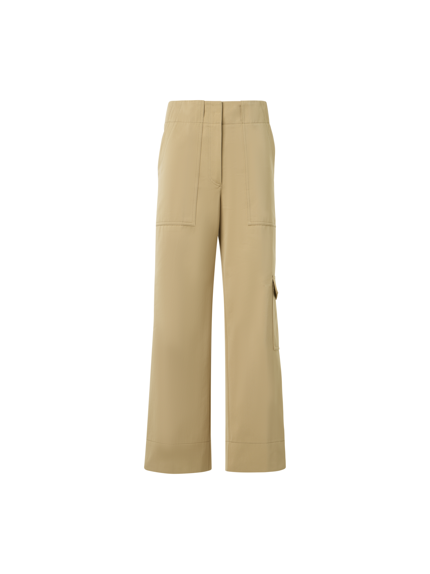 Designer Cargo Pants in Cotton Gabardine - beige