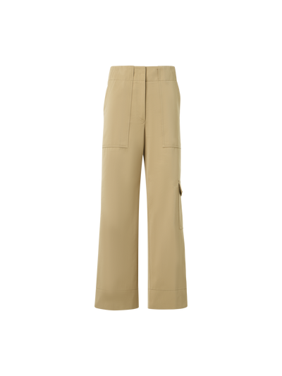 Designer Cargo Pants in Cotton Gabardine - beige