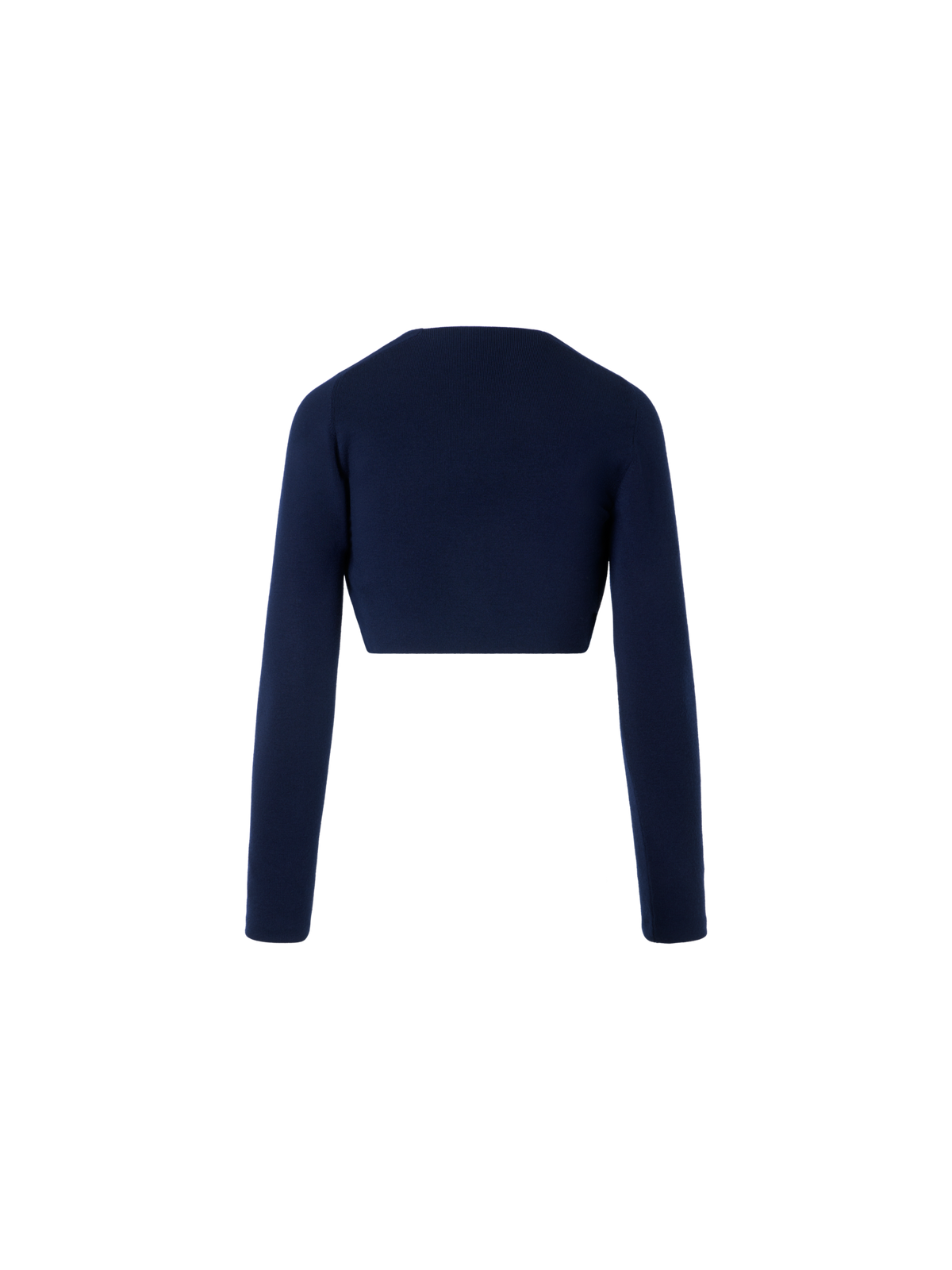 Designer Merino Wool Cropped Bolero Cardigan - navy - blue