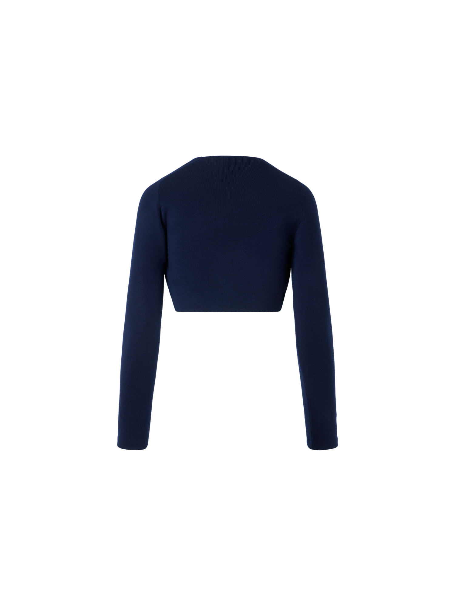 Designer Merino Wool Cropped Bolero Cardigan - navy - blue