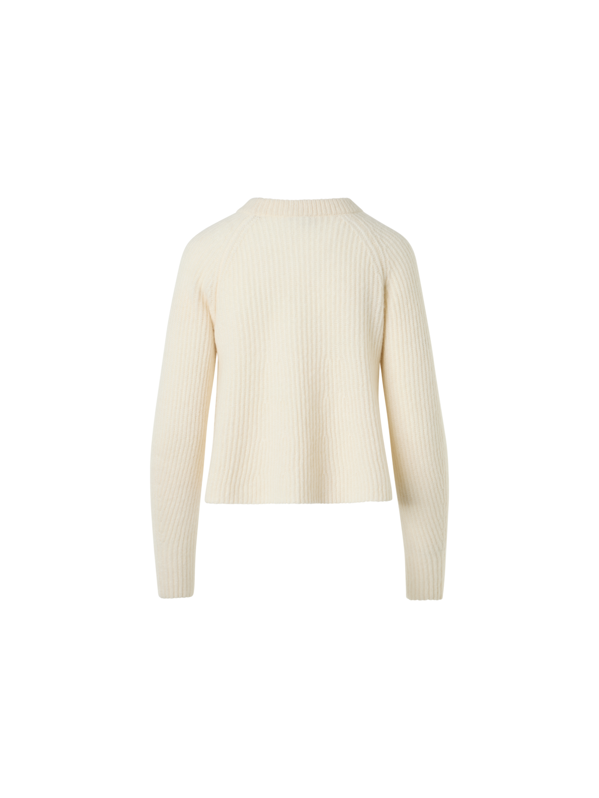 Designer Cashmere-Silk Ribbed Sweater - ecru