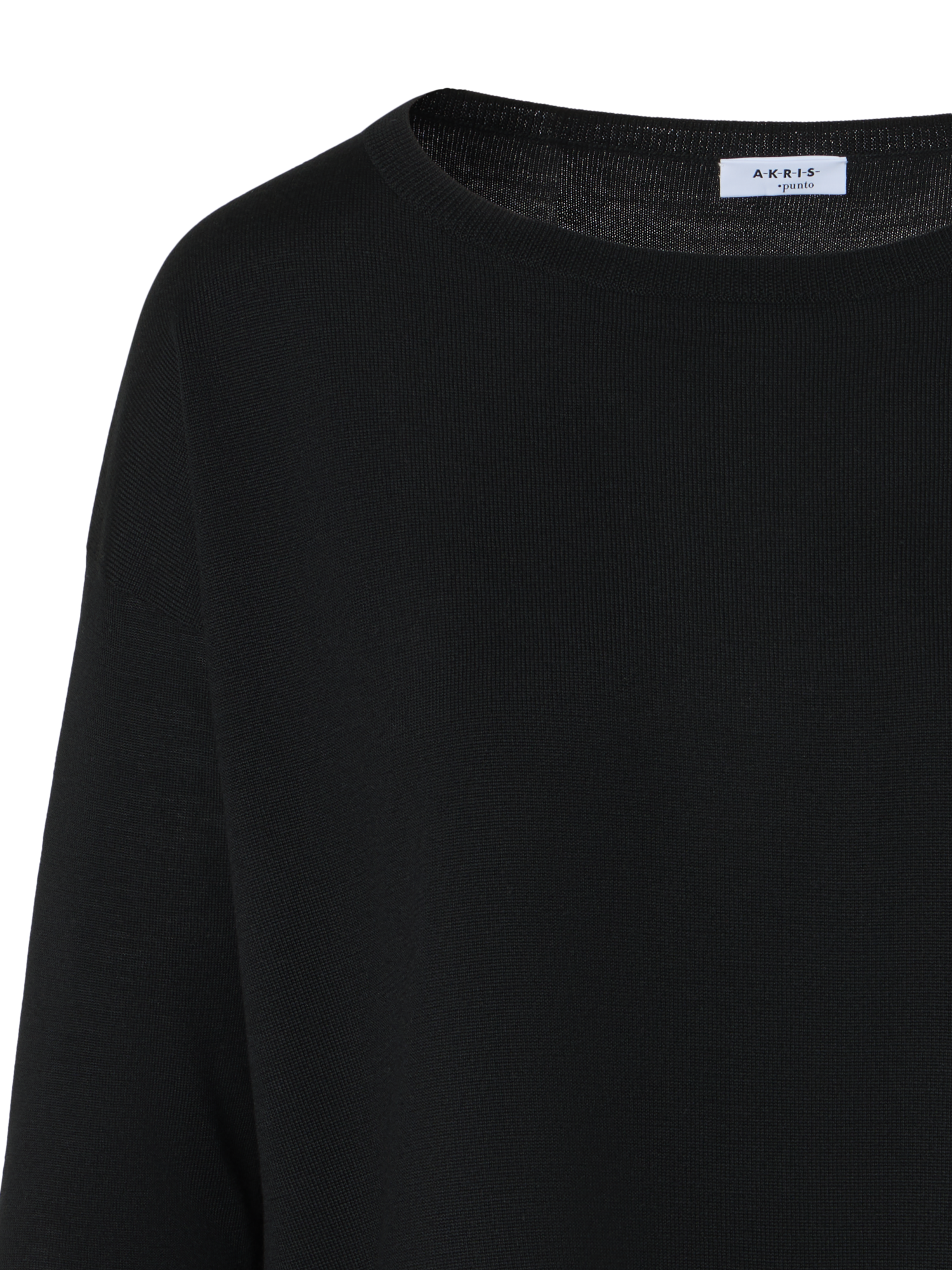 Designer Fine Merino Wool Signature Knit Sweater - black