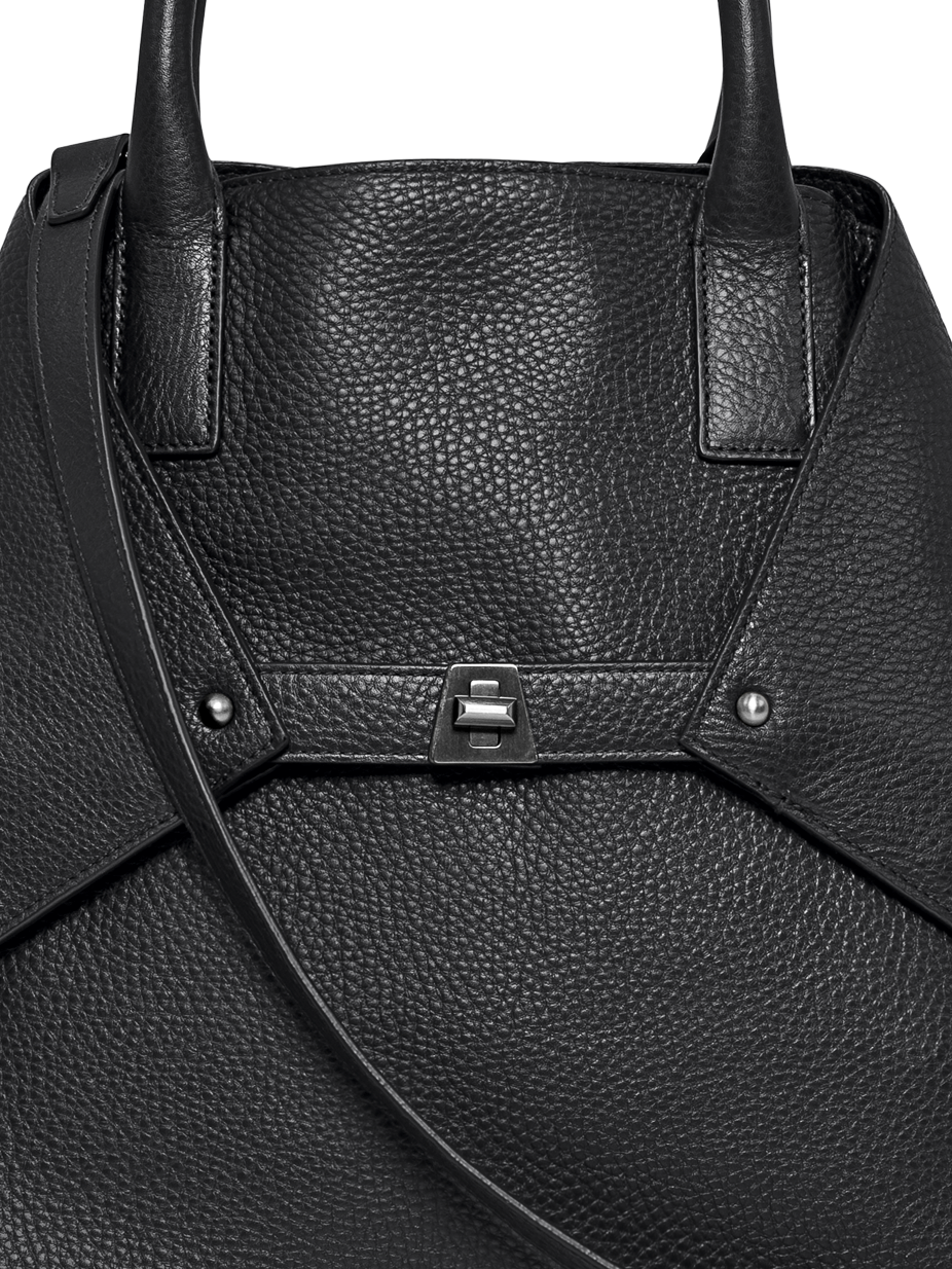 Designer Ai Medium Top Handle Tote - neutral - black