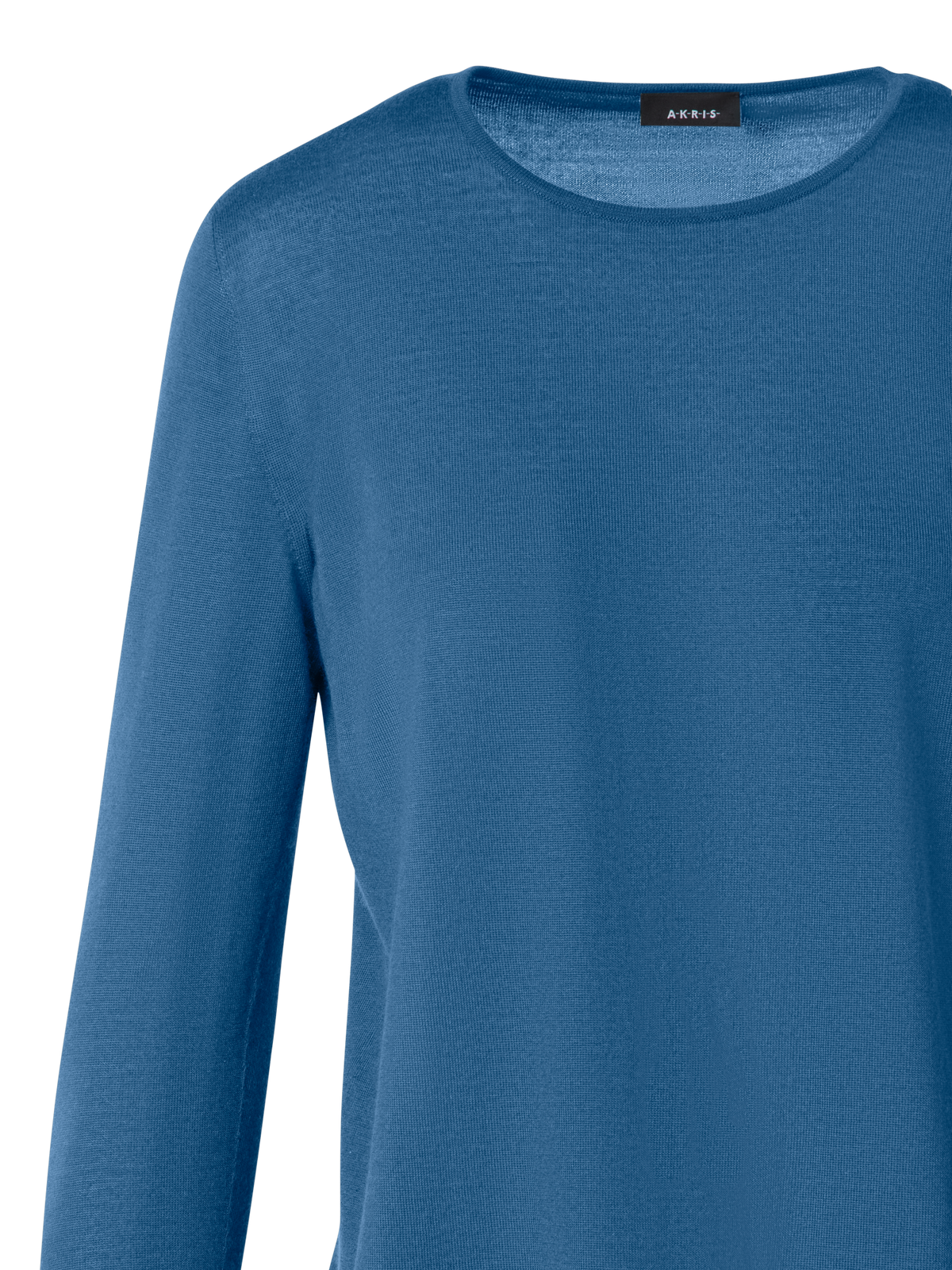 Designer Seamless Crew Neck Sweater in Cashmere Silk - blue