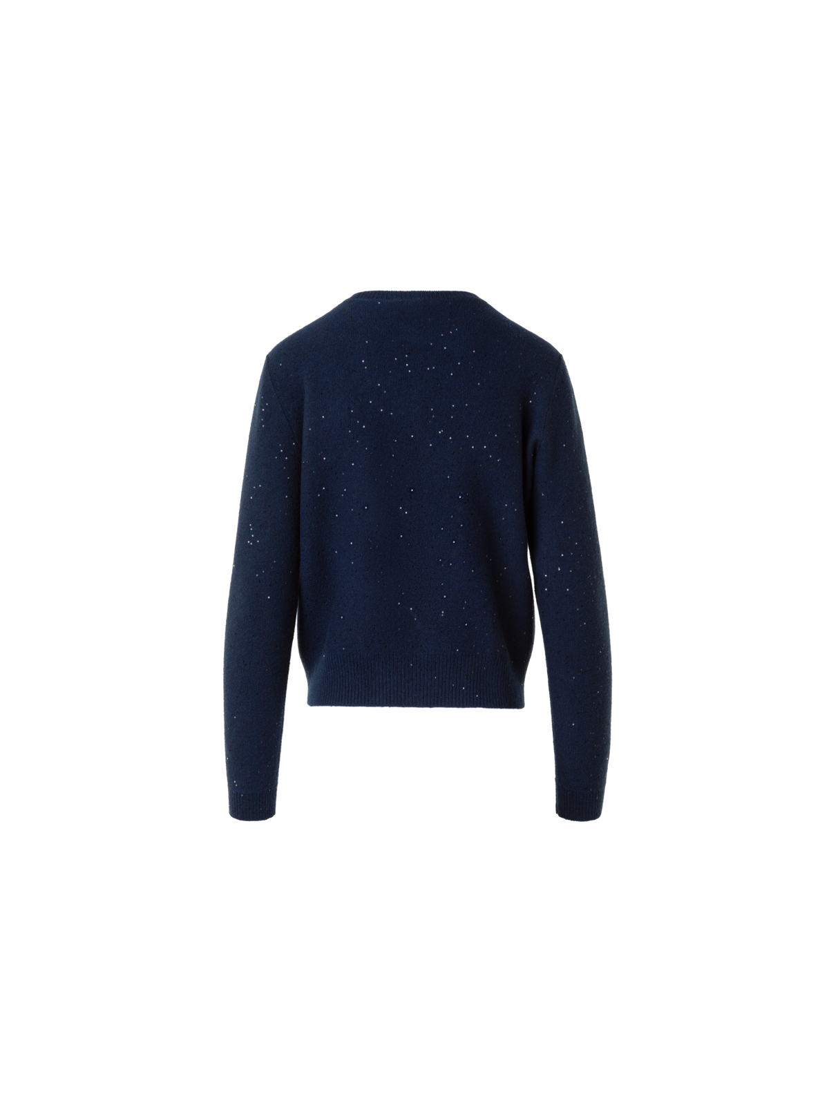 Designer Sequin Wool Cashmere Knit Cardigan - neutral - navy - blue