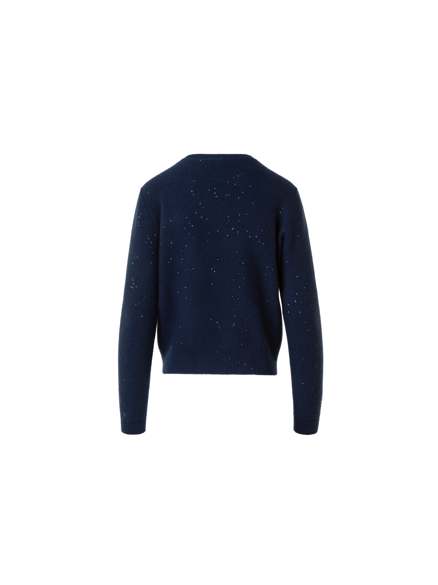 Designer Sequin Wool Cashmere Knit Cardigan - neutral - navy - blue