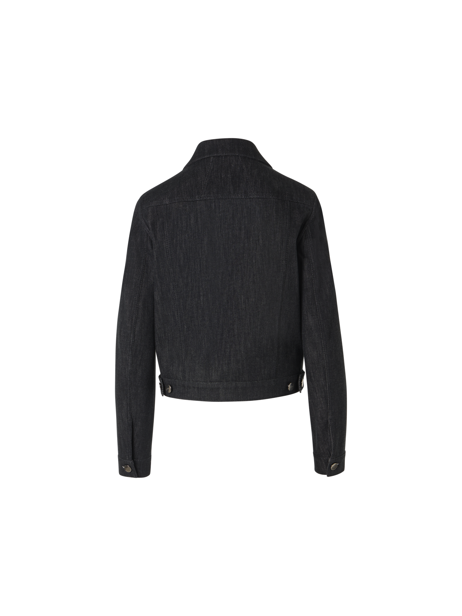 Designer Hilbert Short Cotton Denim Jacket with Patch Pockets - black