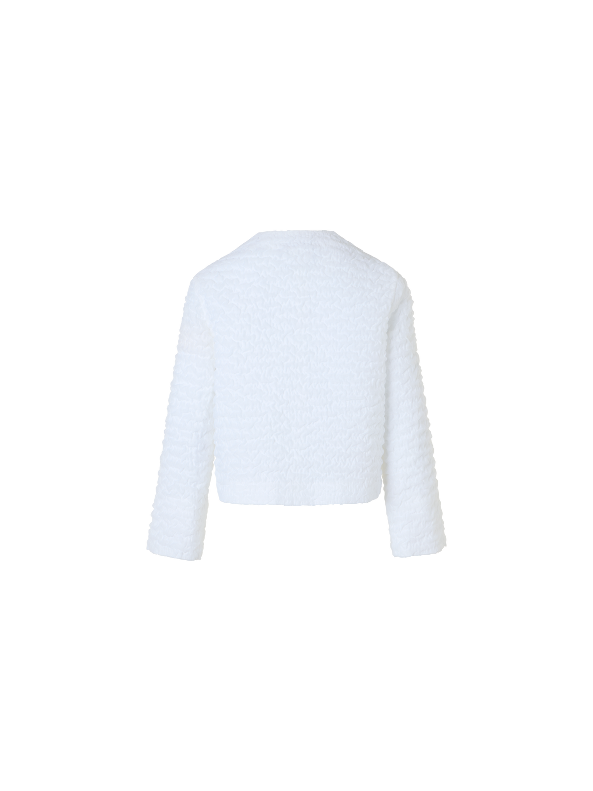 Designer Short Jacket in 3D Bubble Organza - neutral - ecru - white