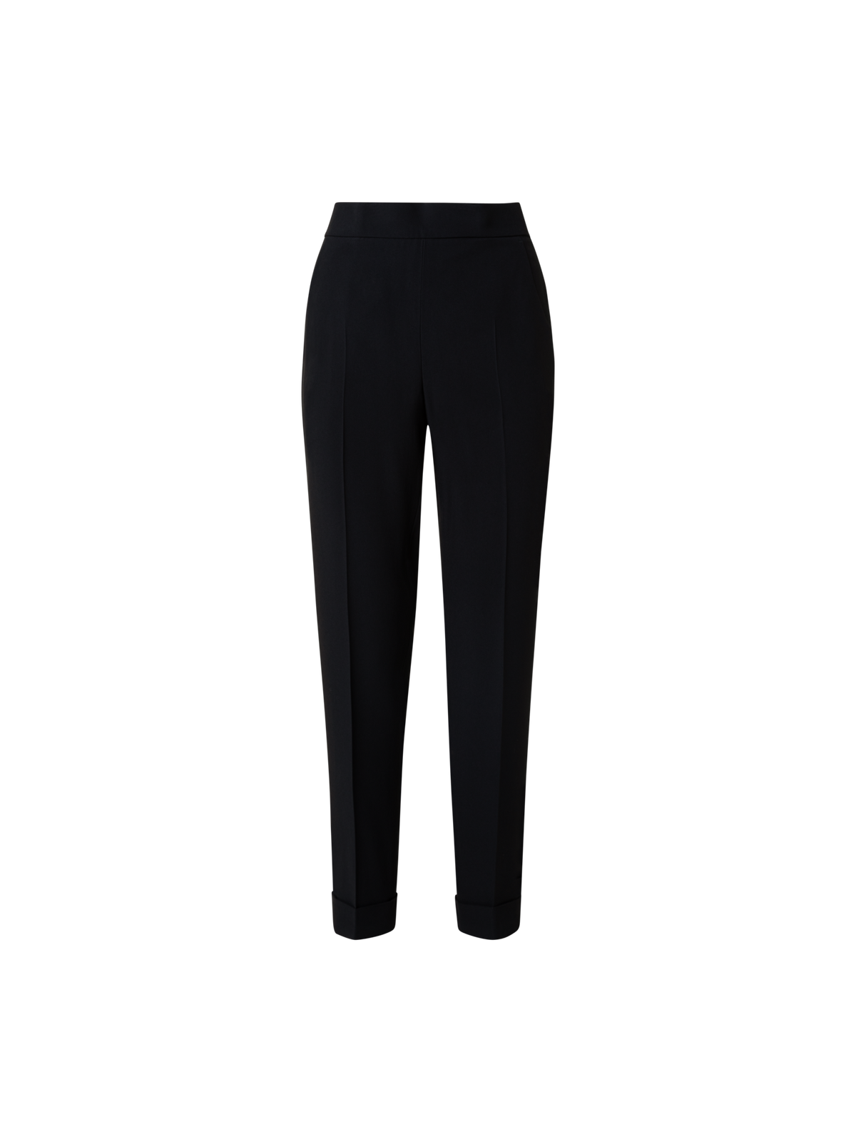 Designer Tapered Crêpe Pants - black