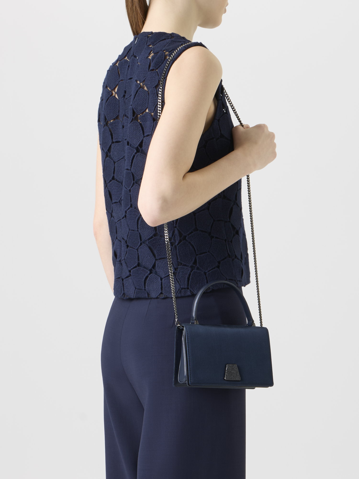 Designer Alice Mini Top Handle Bag - navy 