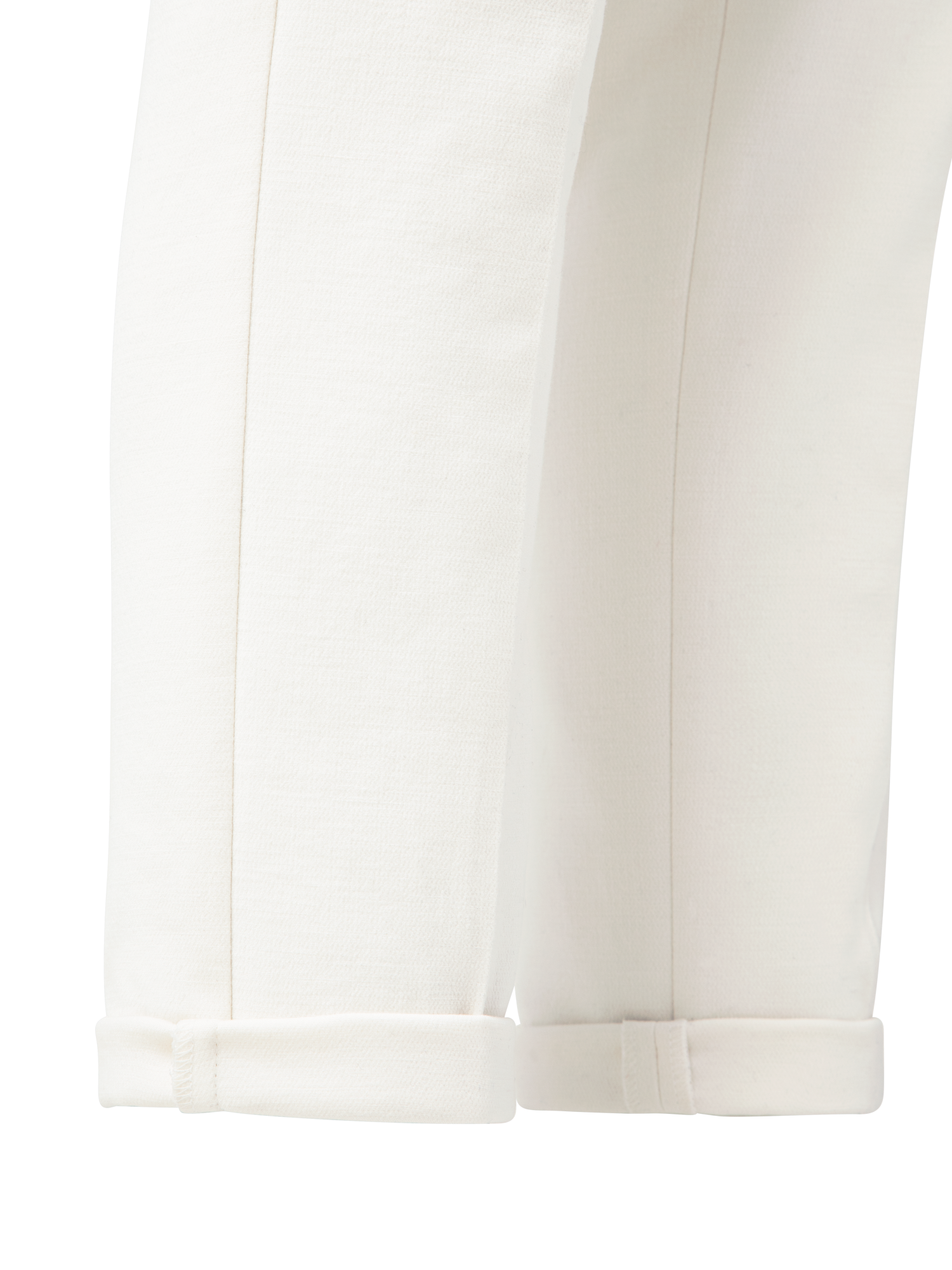 Designer Slim Cotton Denim Stretch Pants - ecru - white