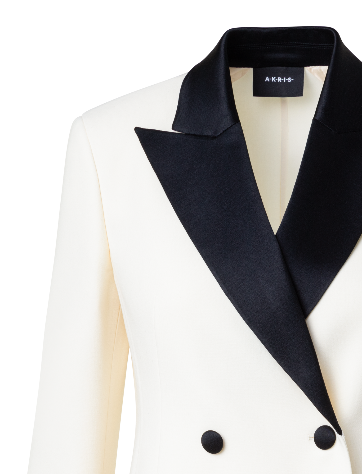 Designer Tuxedo Jacket in Double-Face - multicolor - ecru - white