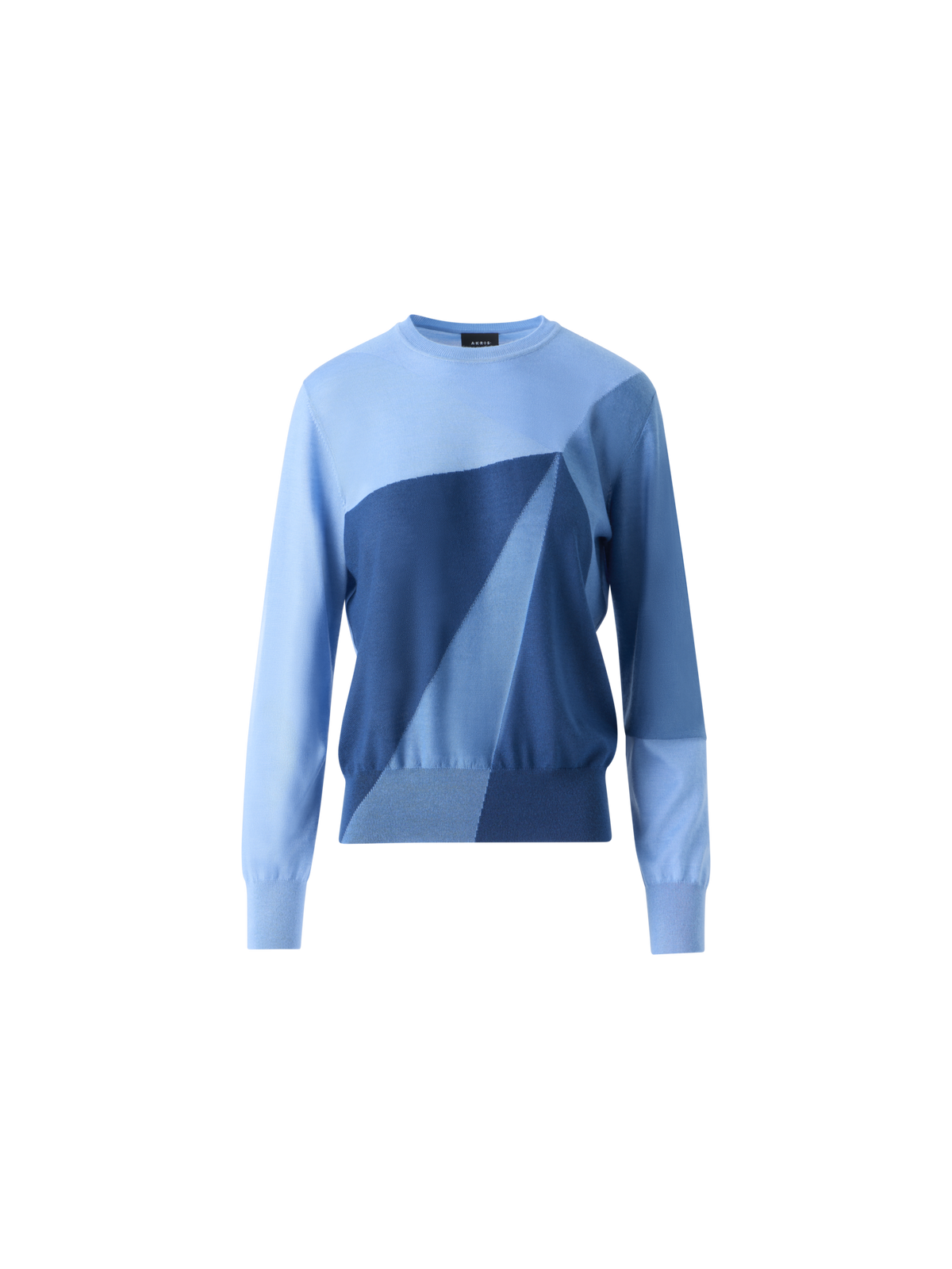 Designer Cashmere-Silk Sunbeam Intarsia Sweater - blue - multicolor