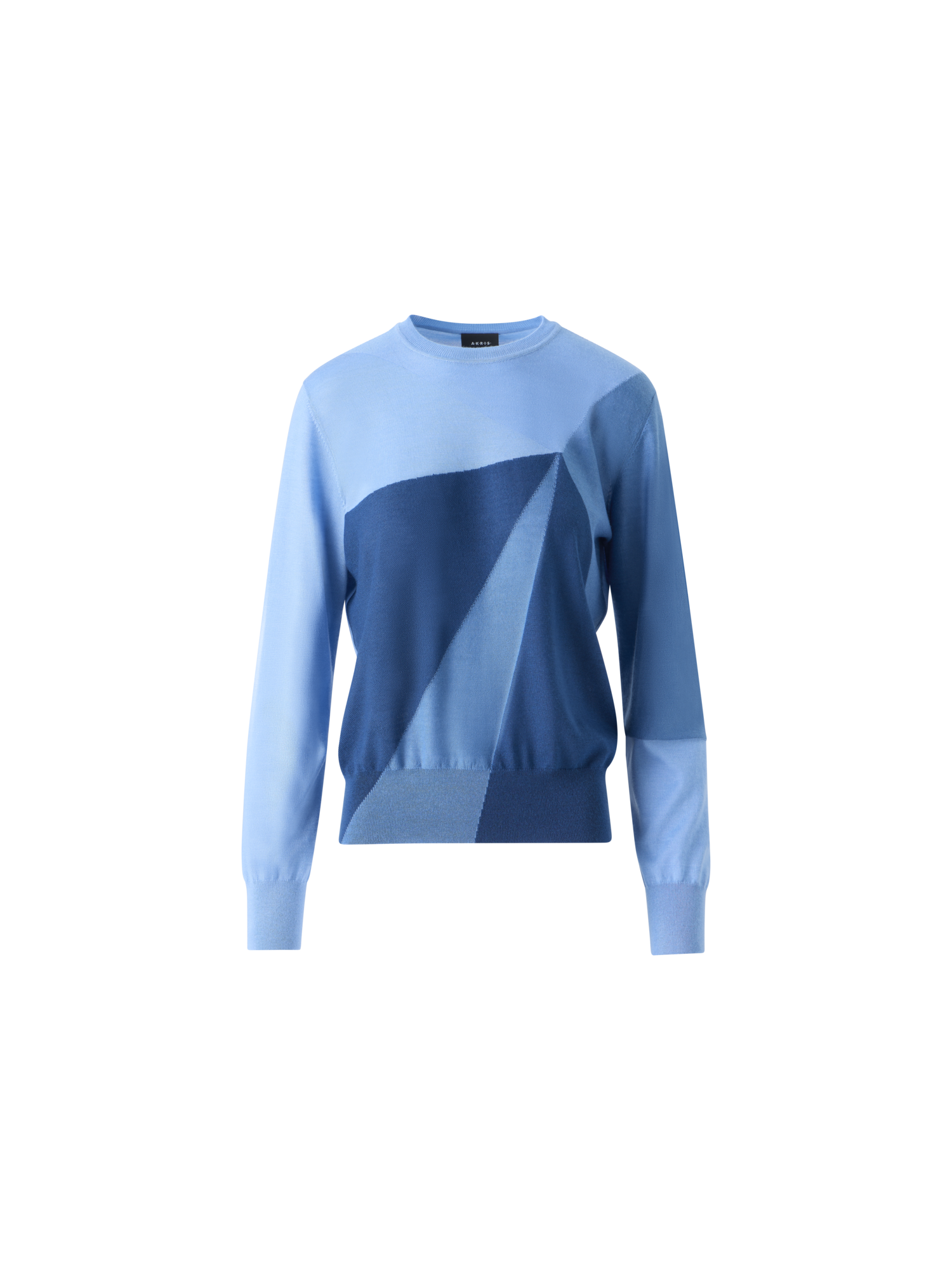 Designer Cashmere-Silk Sunbeam Intarsia Sweater - blue - multicolor