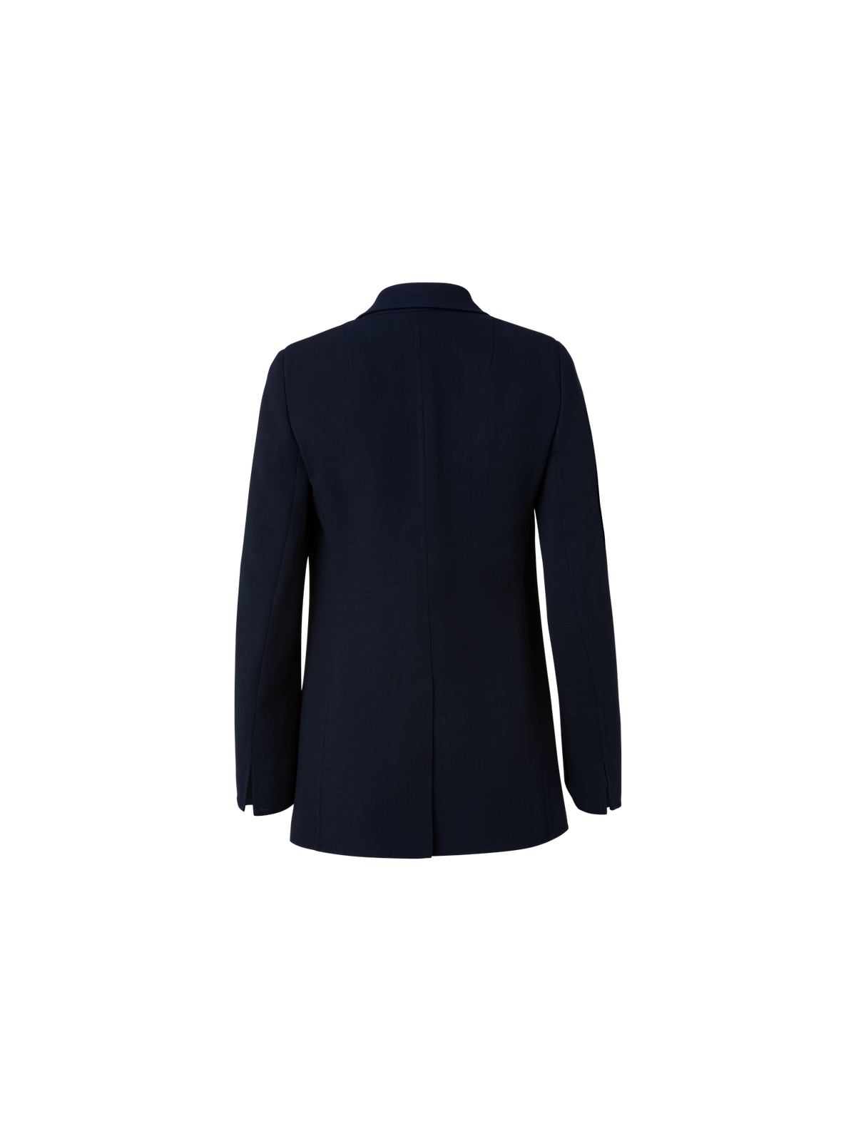 Designer Wool Double-Face Blazer with Elongated Lapel - black - navy - blue
