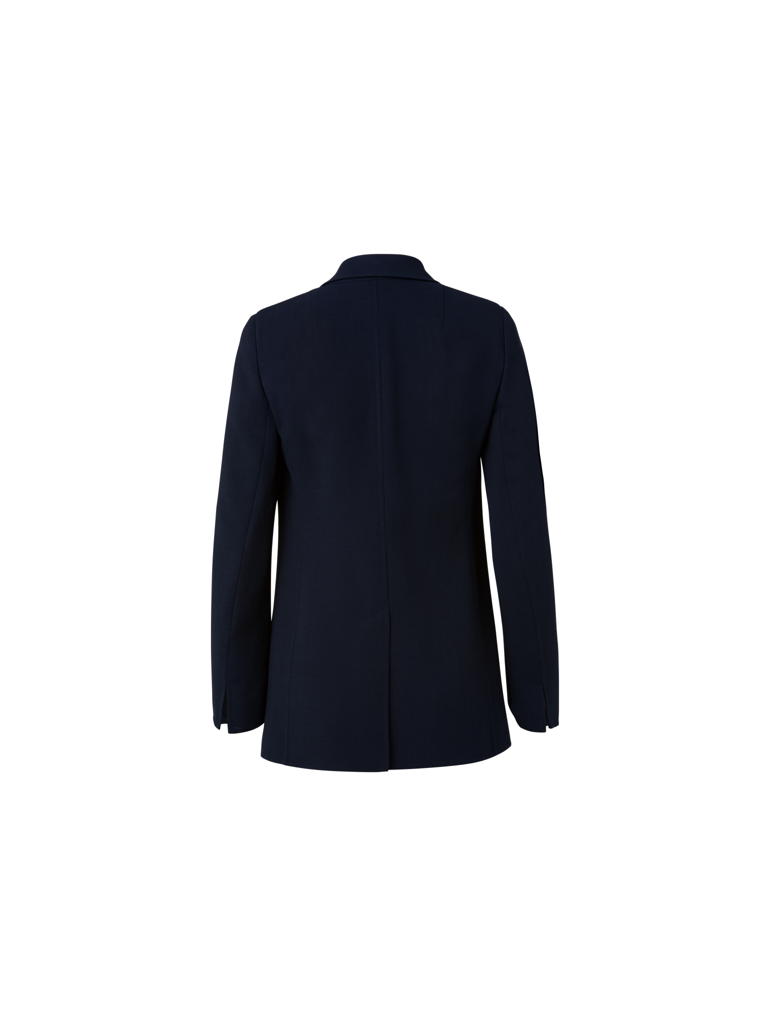 Designer Wool Double-Face Blazer with Elongated Lapel - black - navy - blue