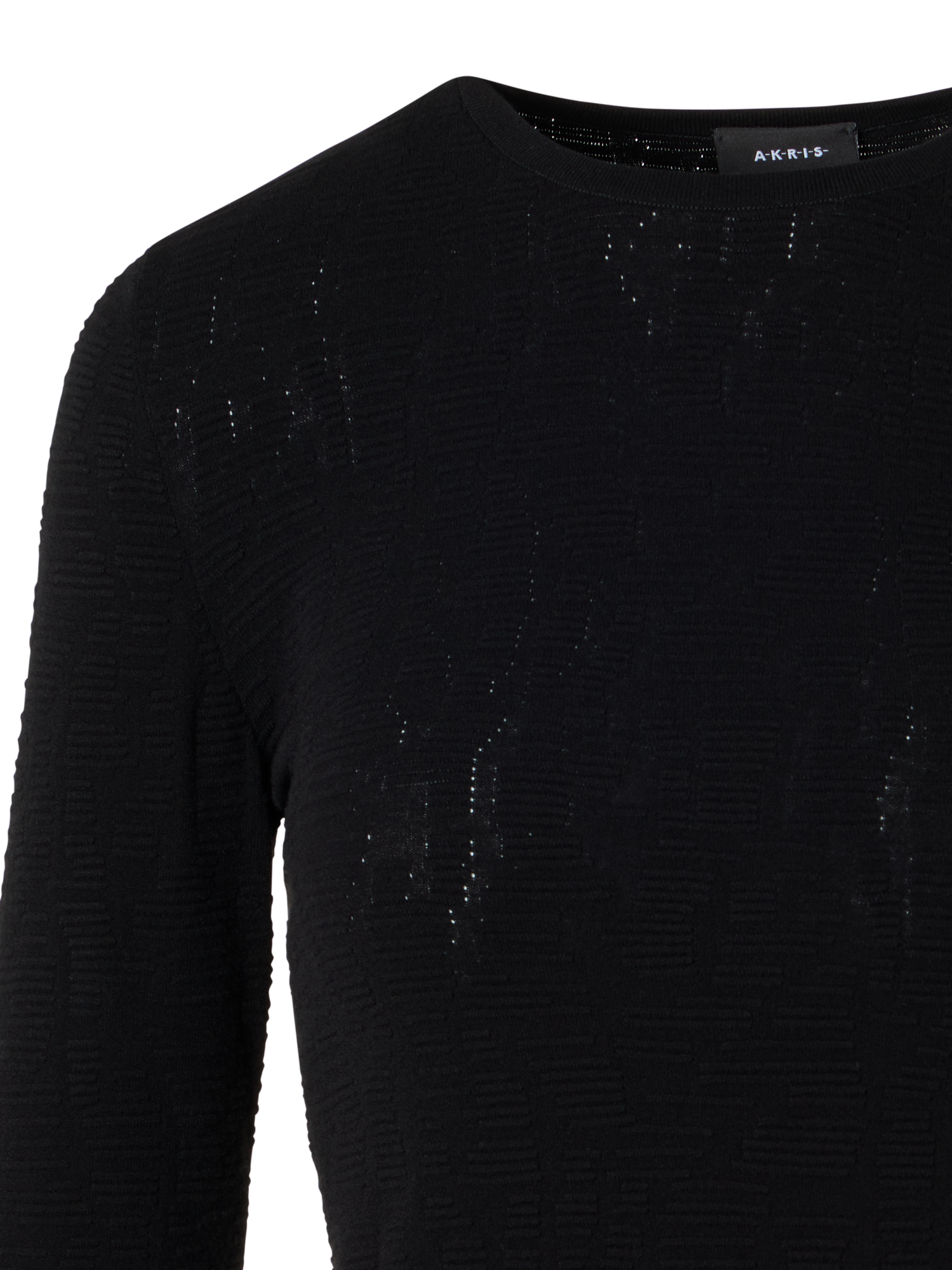 Designer Long-Sleeve Dance Movement Jacquard Knit Sweater - black